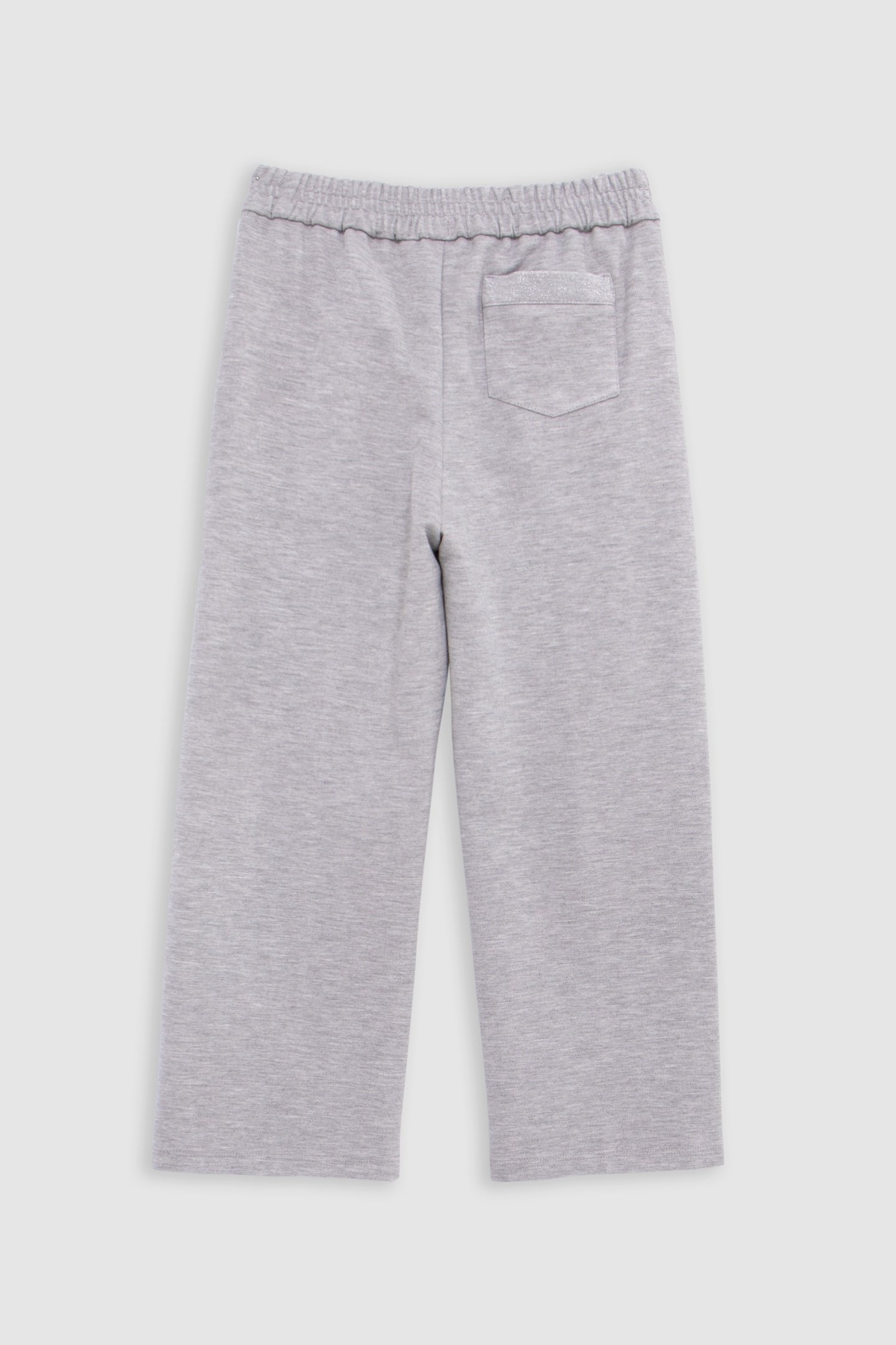 GIRL'S GREY ZIPPED CUFF WIDE-LEG JOGGERS, FIXED SEAMS 2