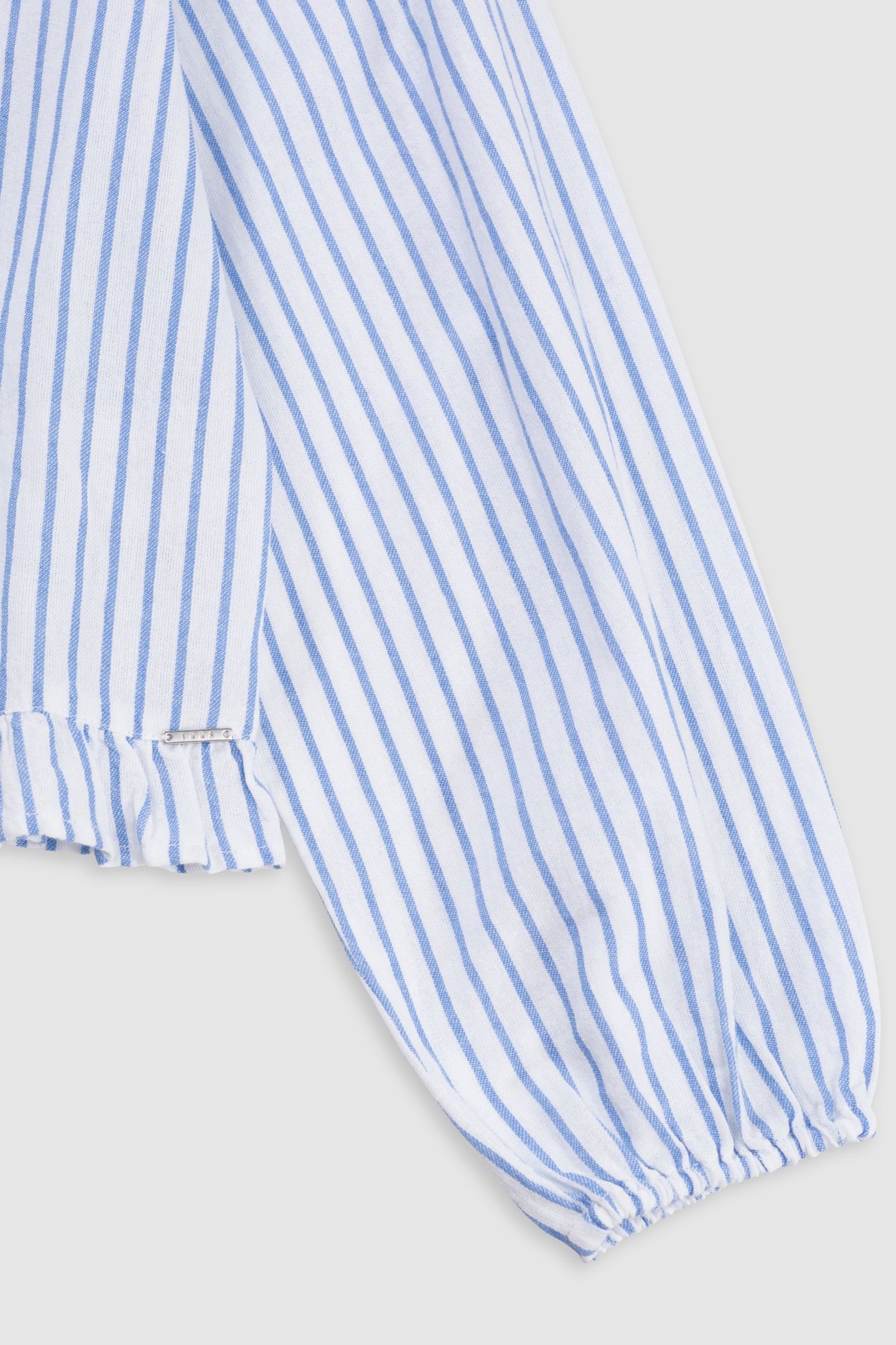 BLUE STRIPED BLOUSE WITH LACE COLLAR AND BASQUE 5