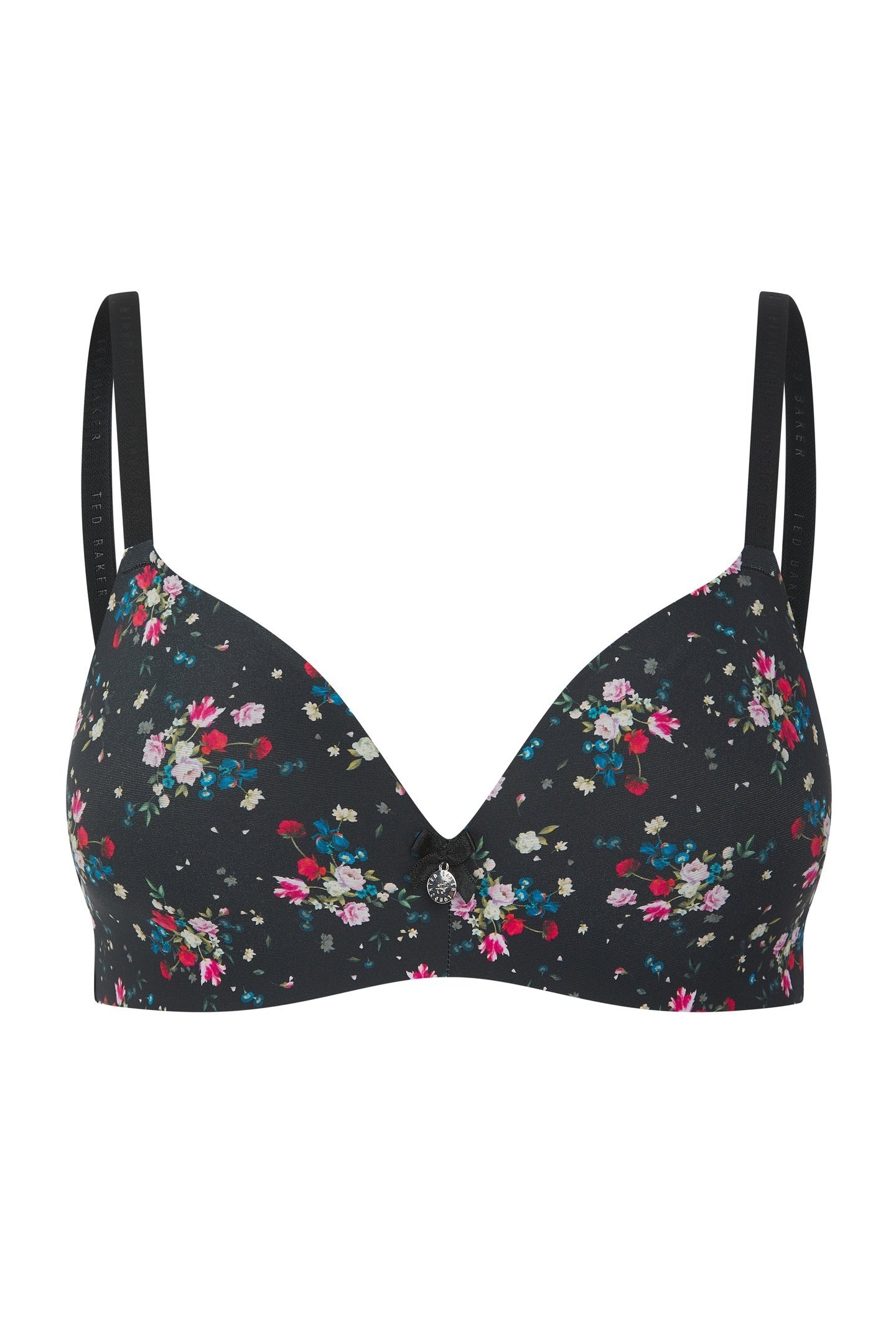 FABEL 2 PK DITSY ROSE PRINT WIRELESS SHAPIING BRA JET BLACK 3