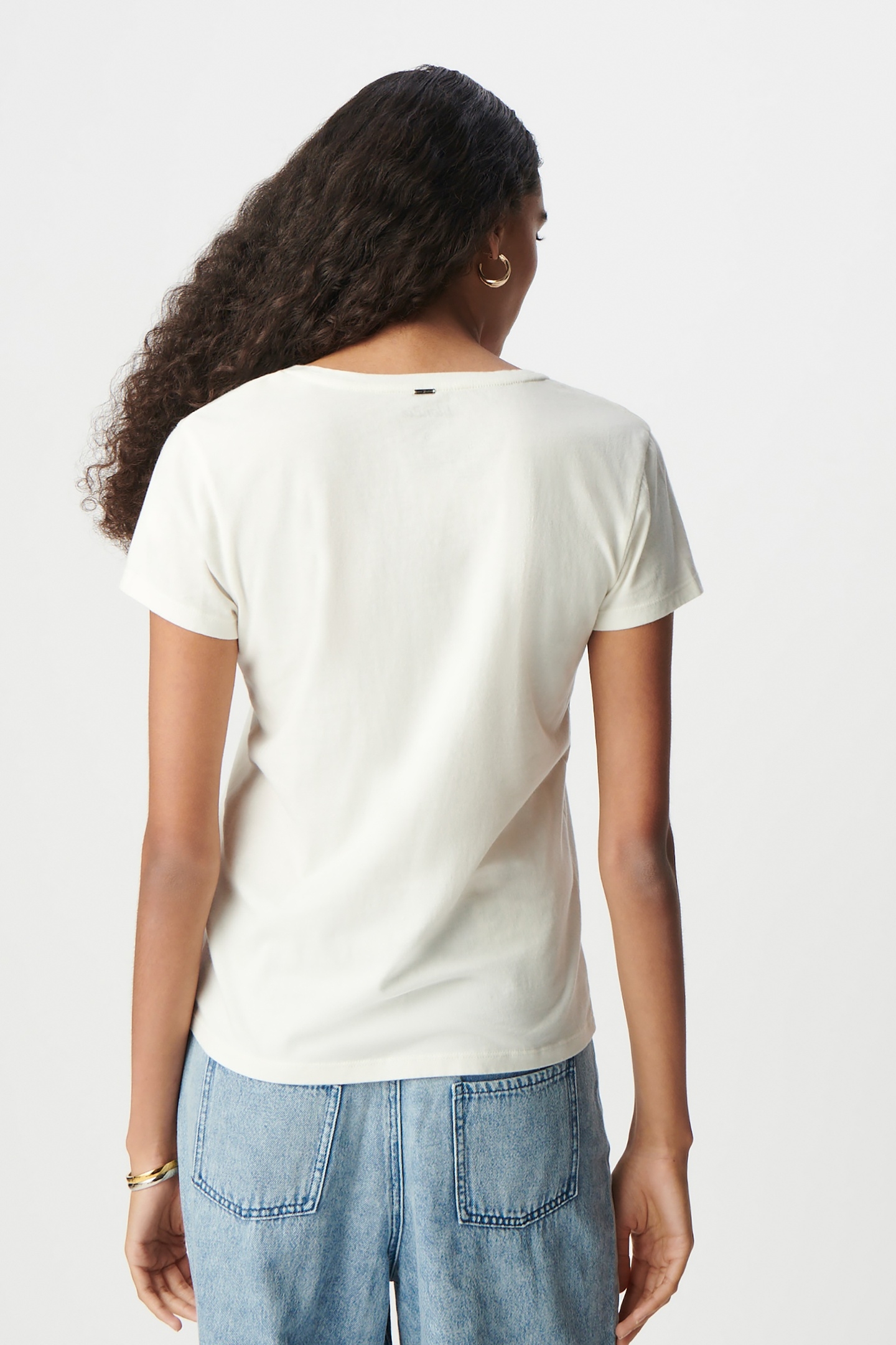 WHITE TEE-SHIRT WITH BLONDIE MESSAGE AND STRIPES 4