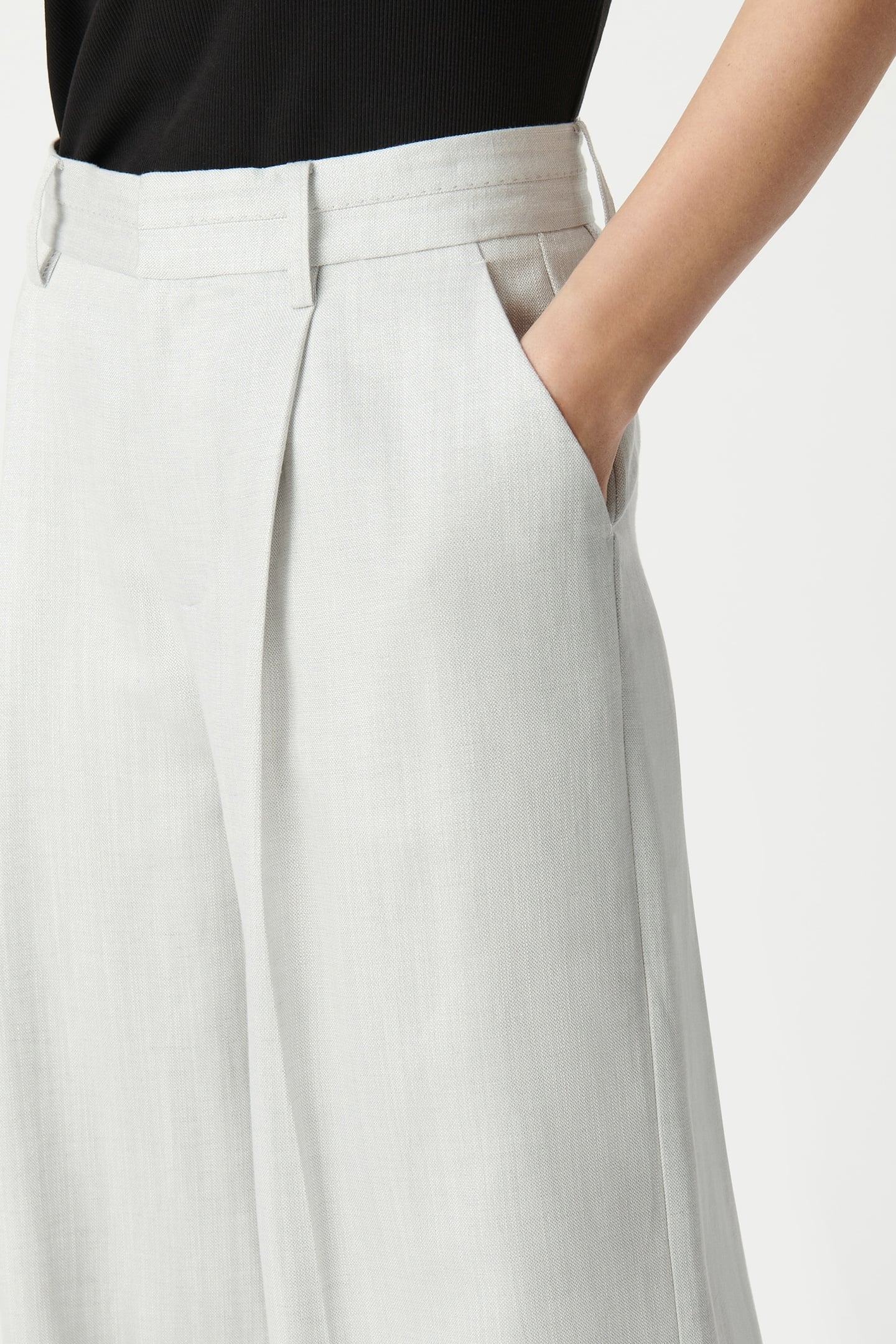 WIDE-LEG GRAY SEQUINED SUIT PANTS 6