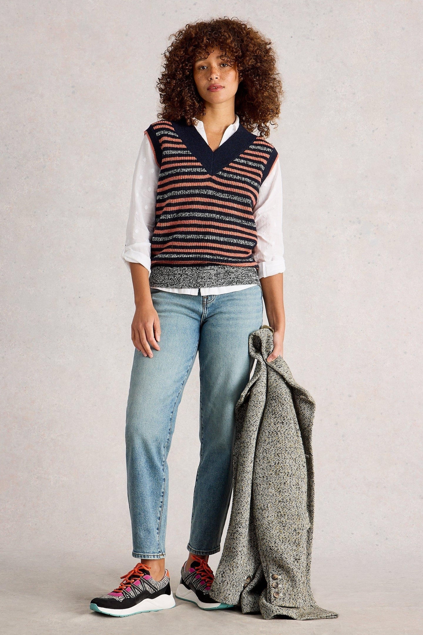 MEG STRIPE TANK NAVY MULTI 1