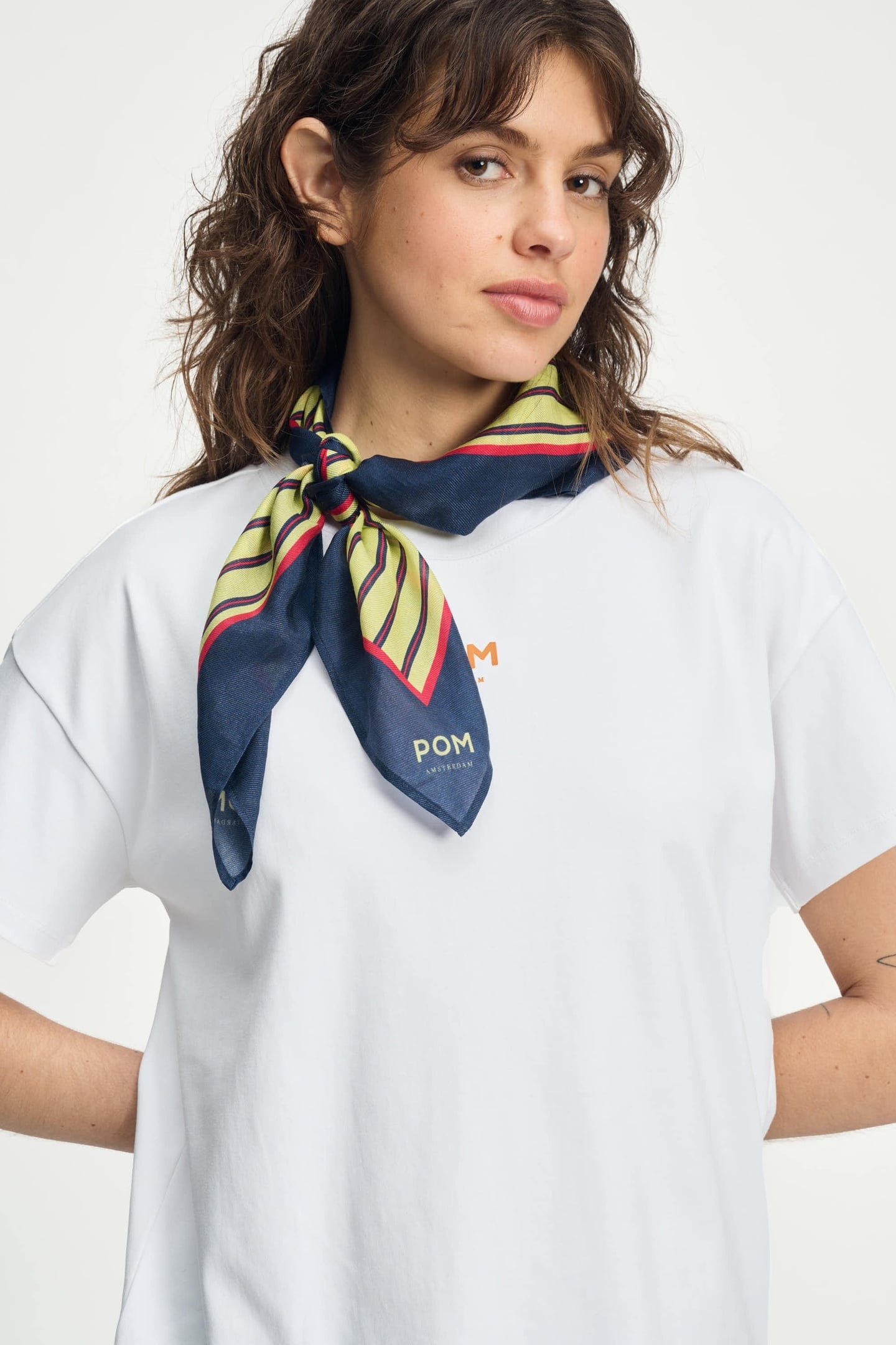 SHAWL - POM STRIPES CREAM WHITE 3