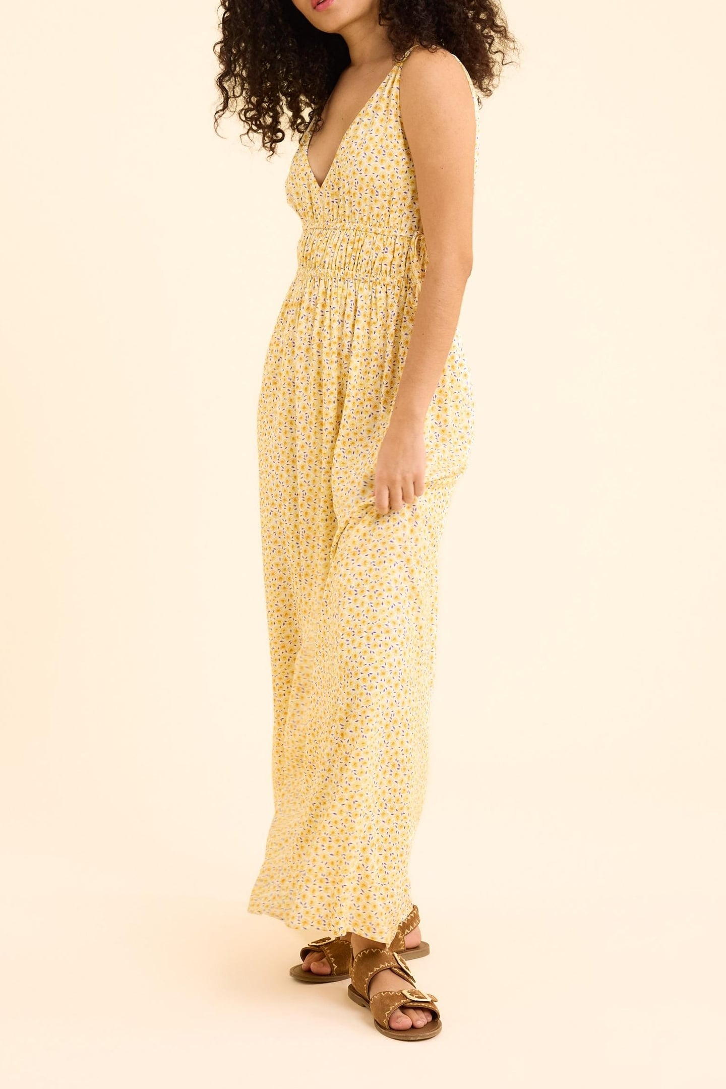 FLORAL PRINT LONG DRESS YELLOW 4