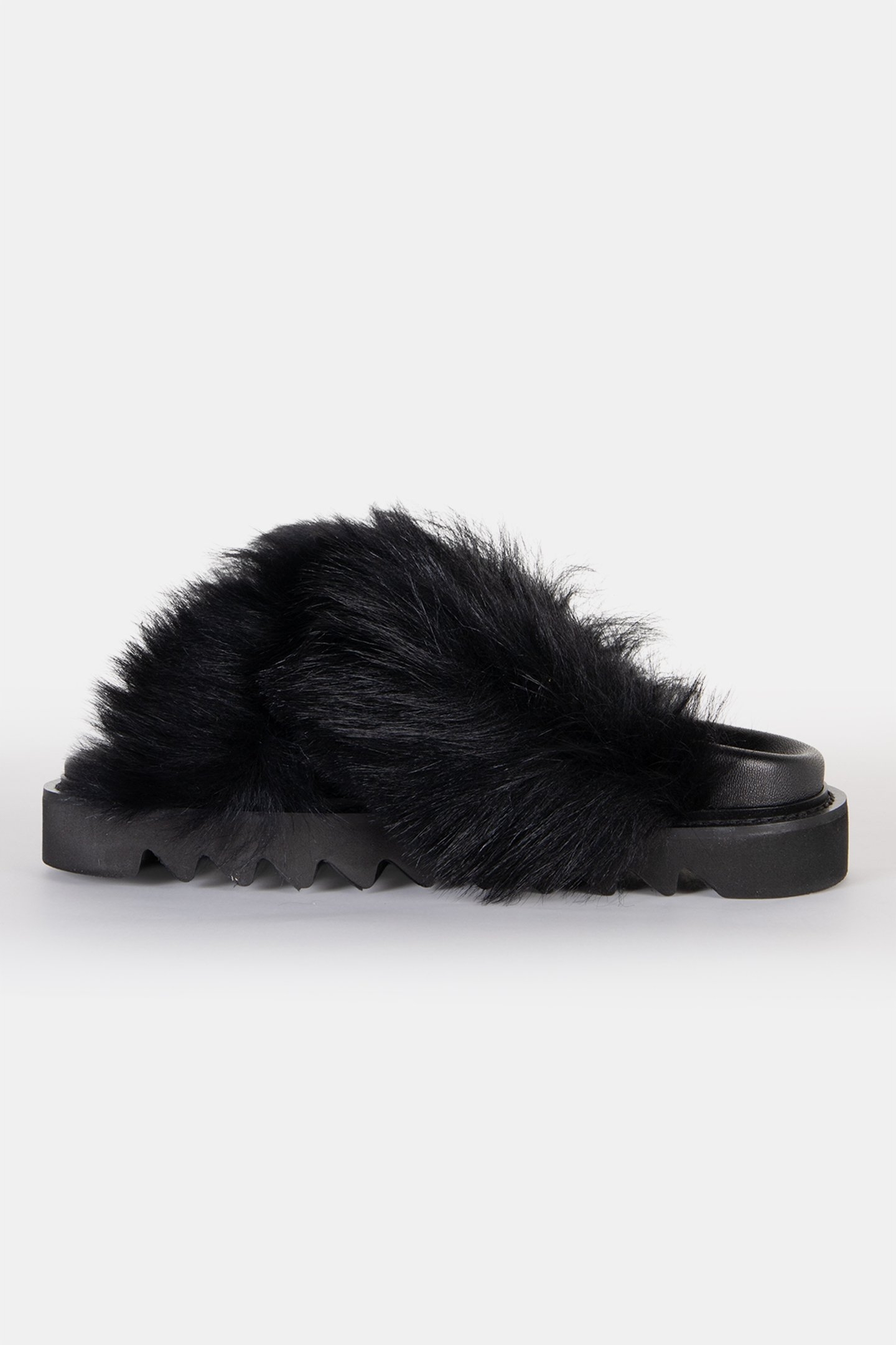 CROSSY FOXY SANDALS BLACK FUR 2
