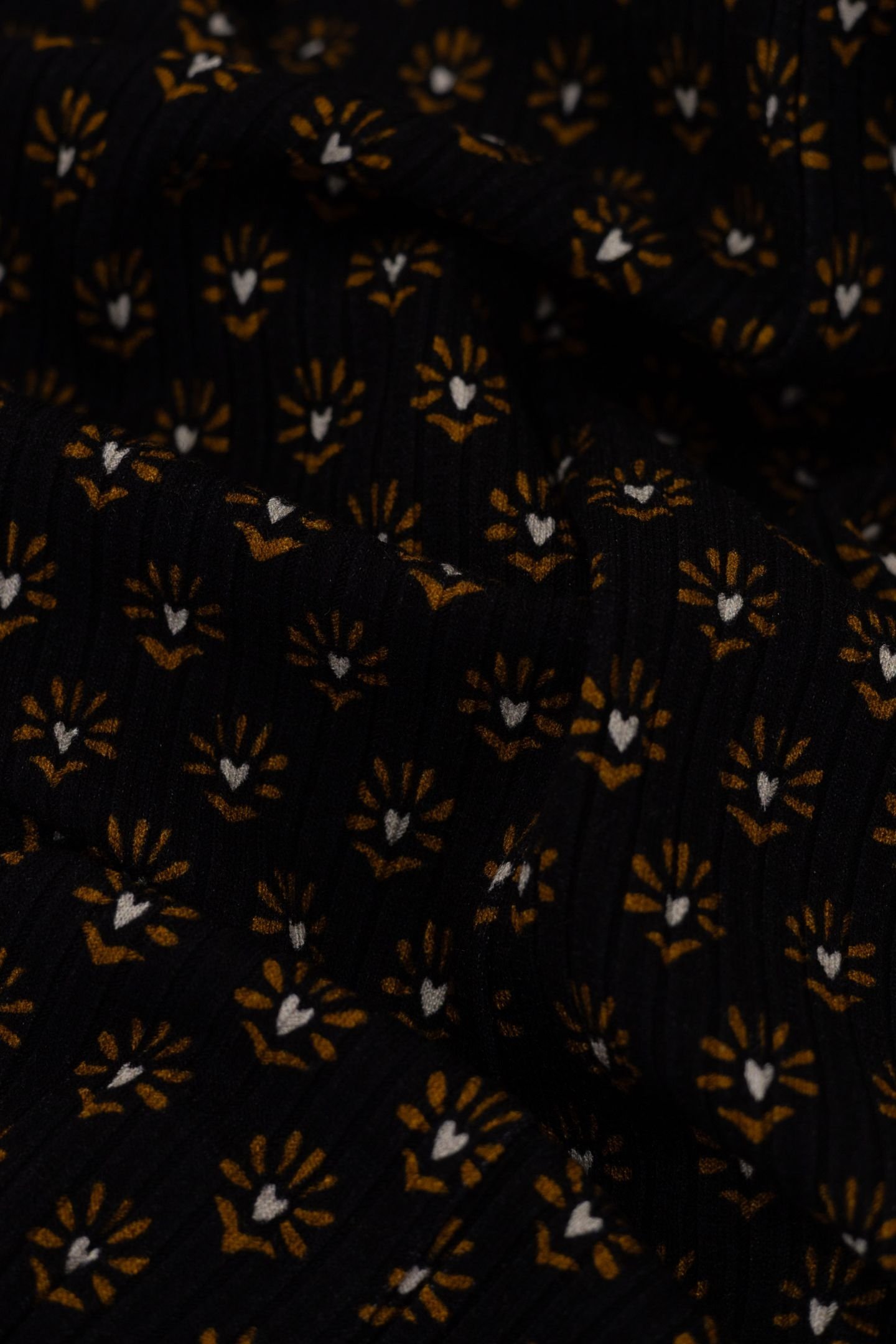 BLACK FLORAL HEART PRINT TUBE DRESS BLACK 5