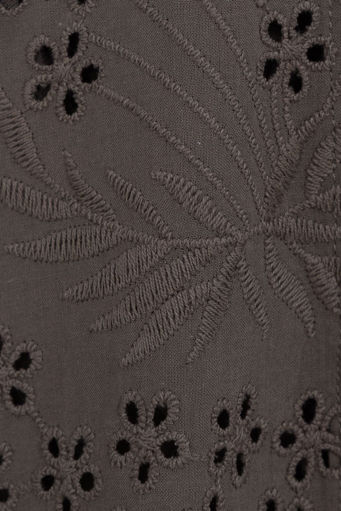 SHIRT DRESS KHAKI ORGANIC COTTON BRODERIE ANGLAISE 5