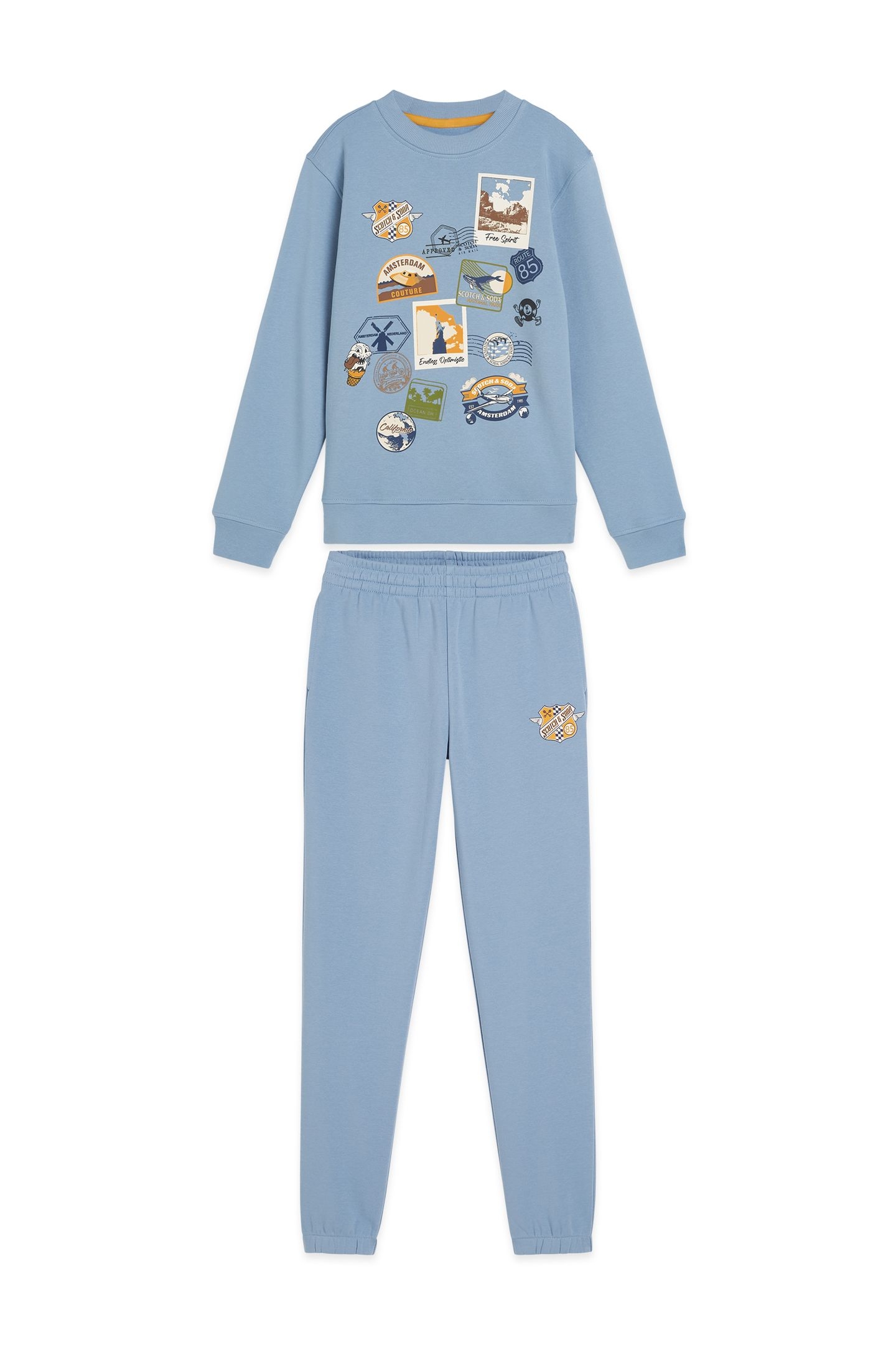 BOYS GRAPHIC CREWNECK & JOGGER SET SKY/PEWTER 1
