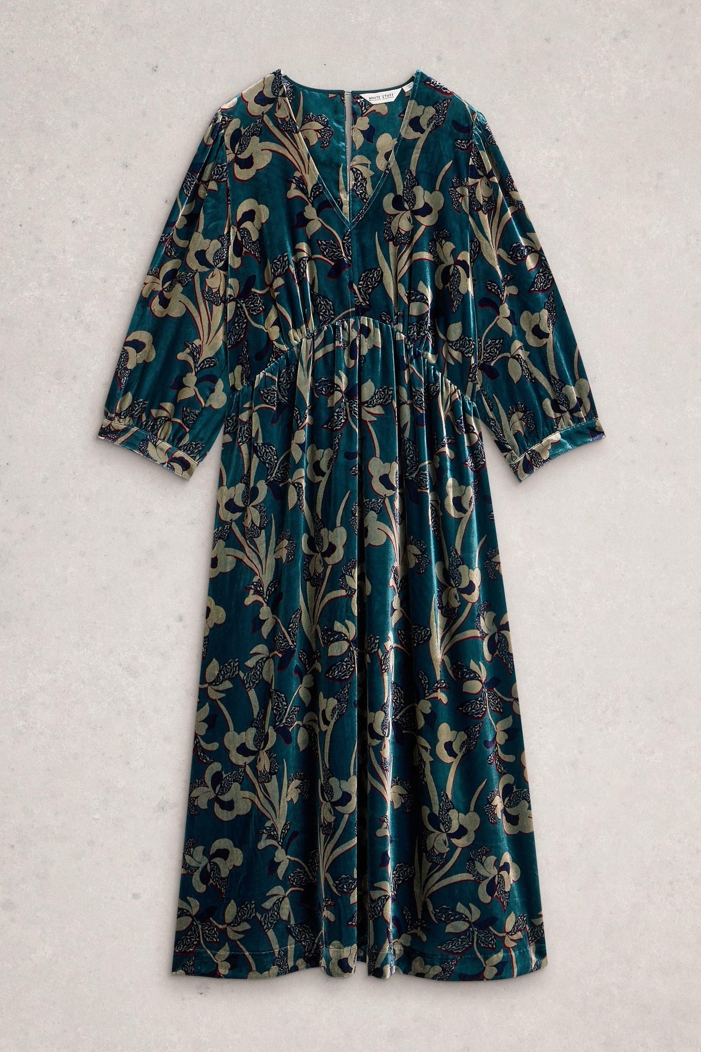 LUCY VELVET DRESS BLUE MULTI 4