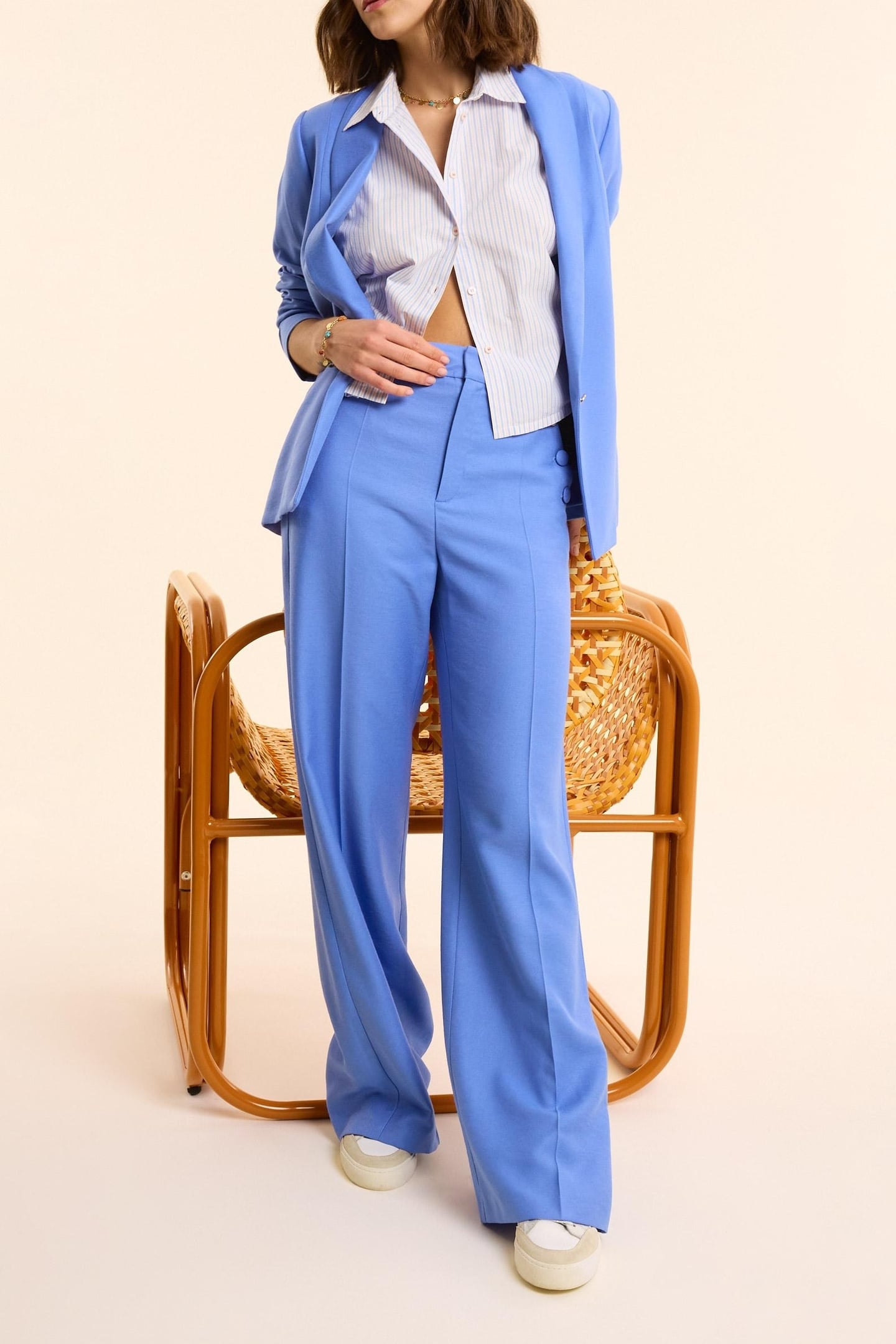 WHITE STRIPED CROPPED SHIRT OFF-WHITE 2