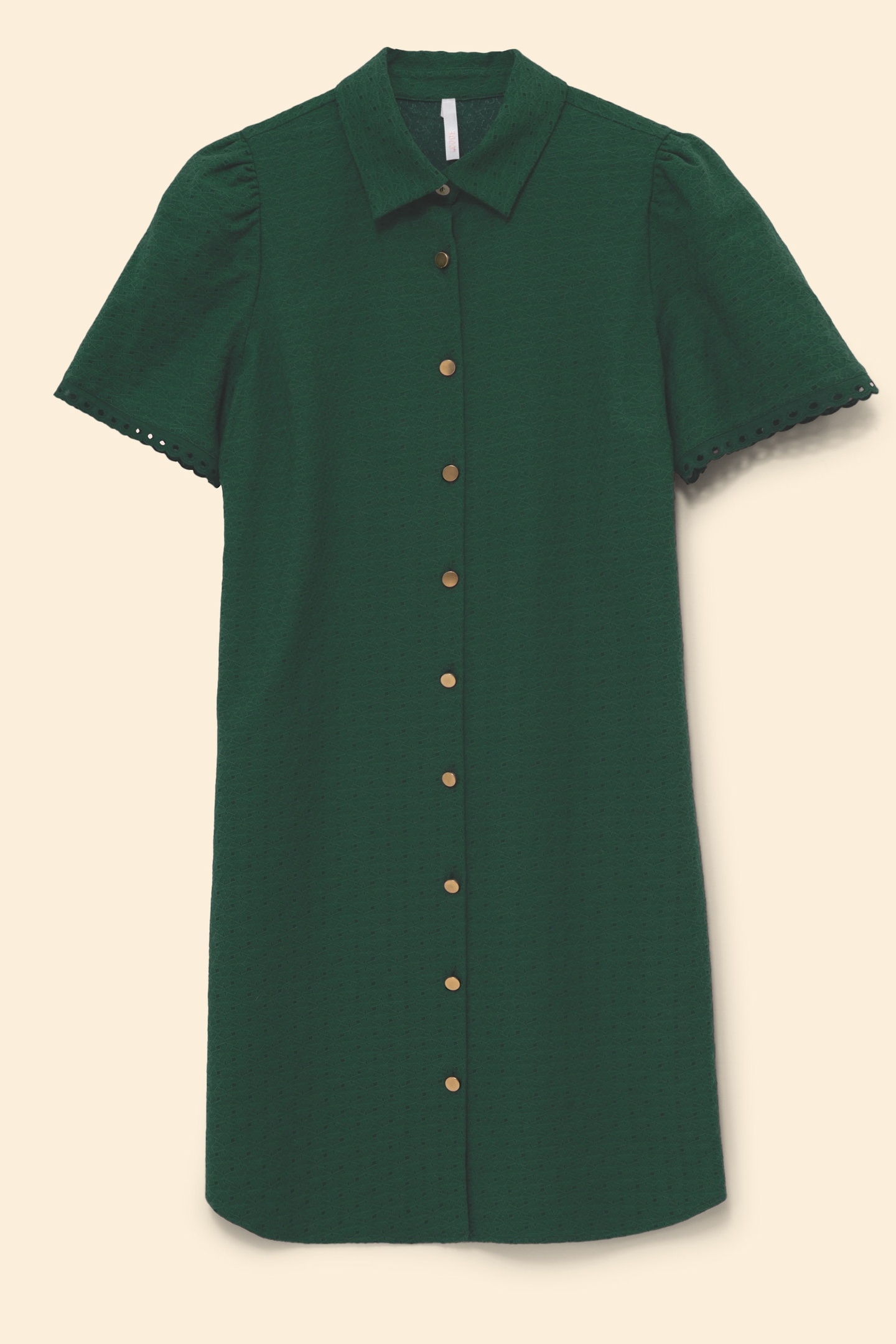 GREEN DECORATIVE JACQUARD SHIRT DRESS GREEN 5