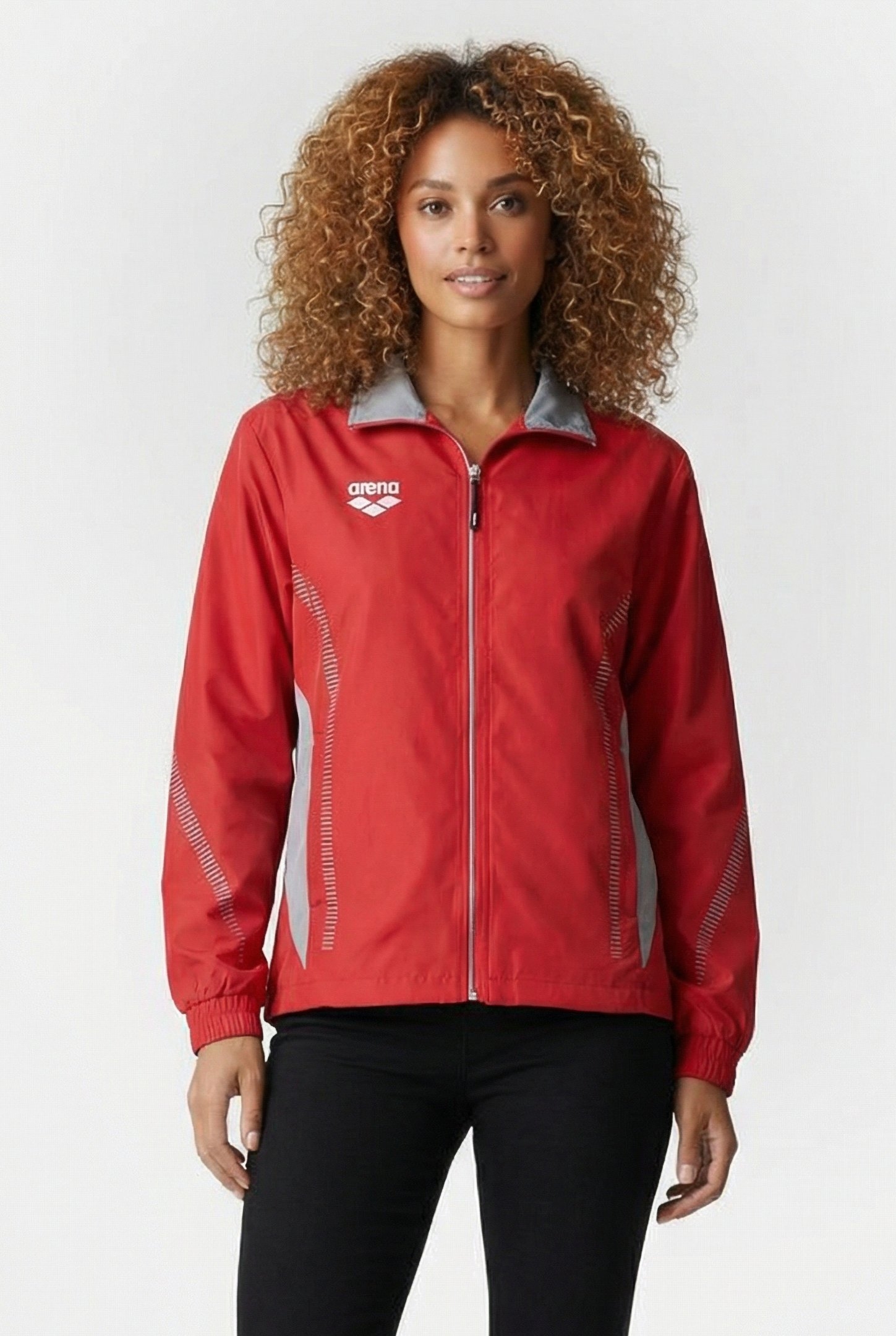 UNISEX TL WARM UP JACKET RED-GREY 1