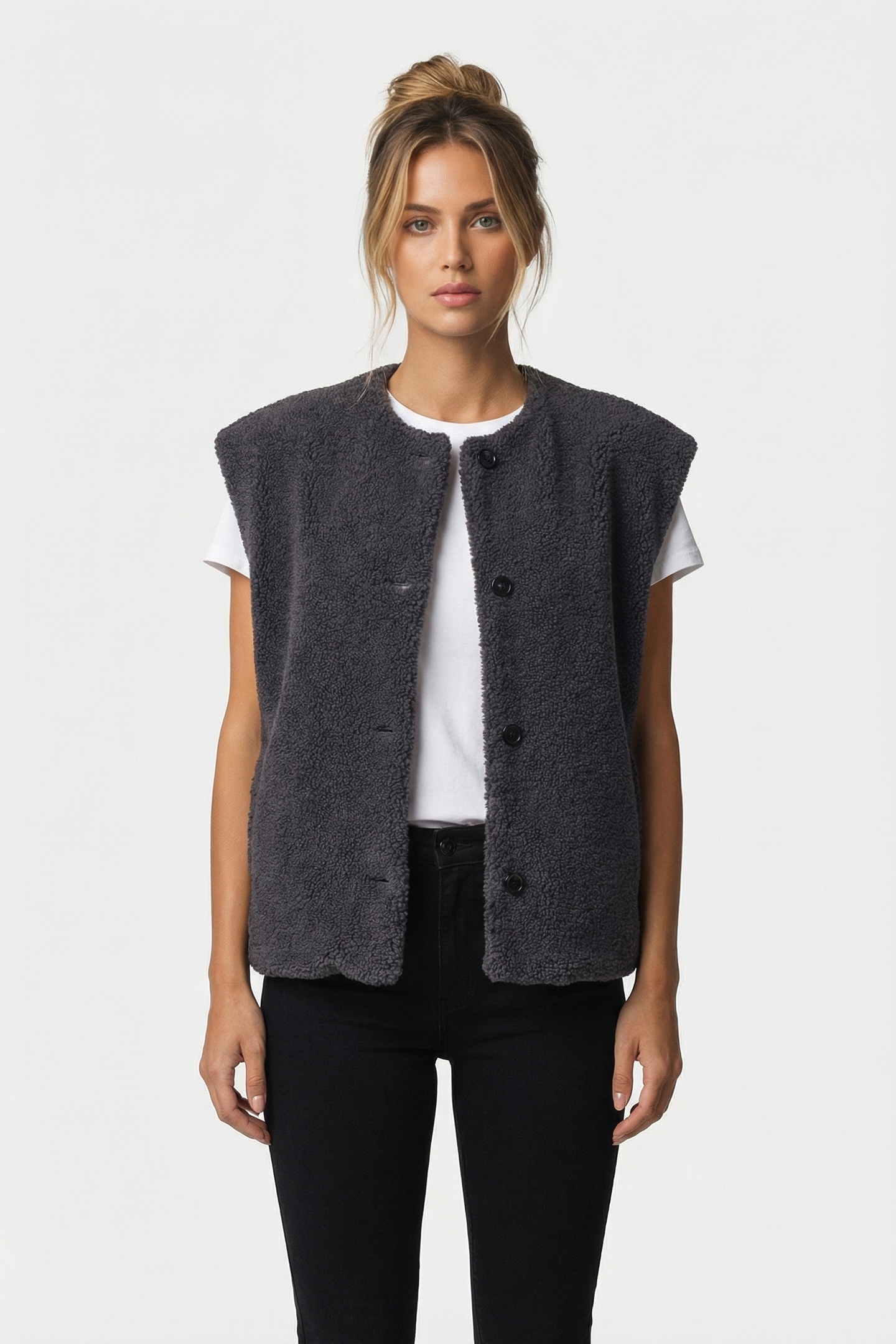 BORG GILET CHARCOAL GREY 1