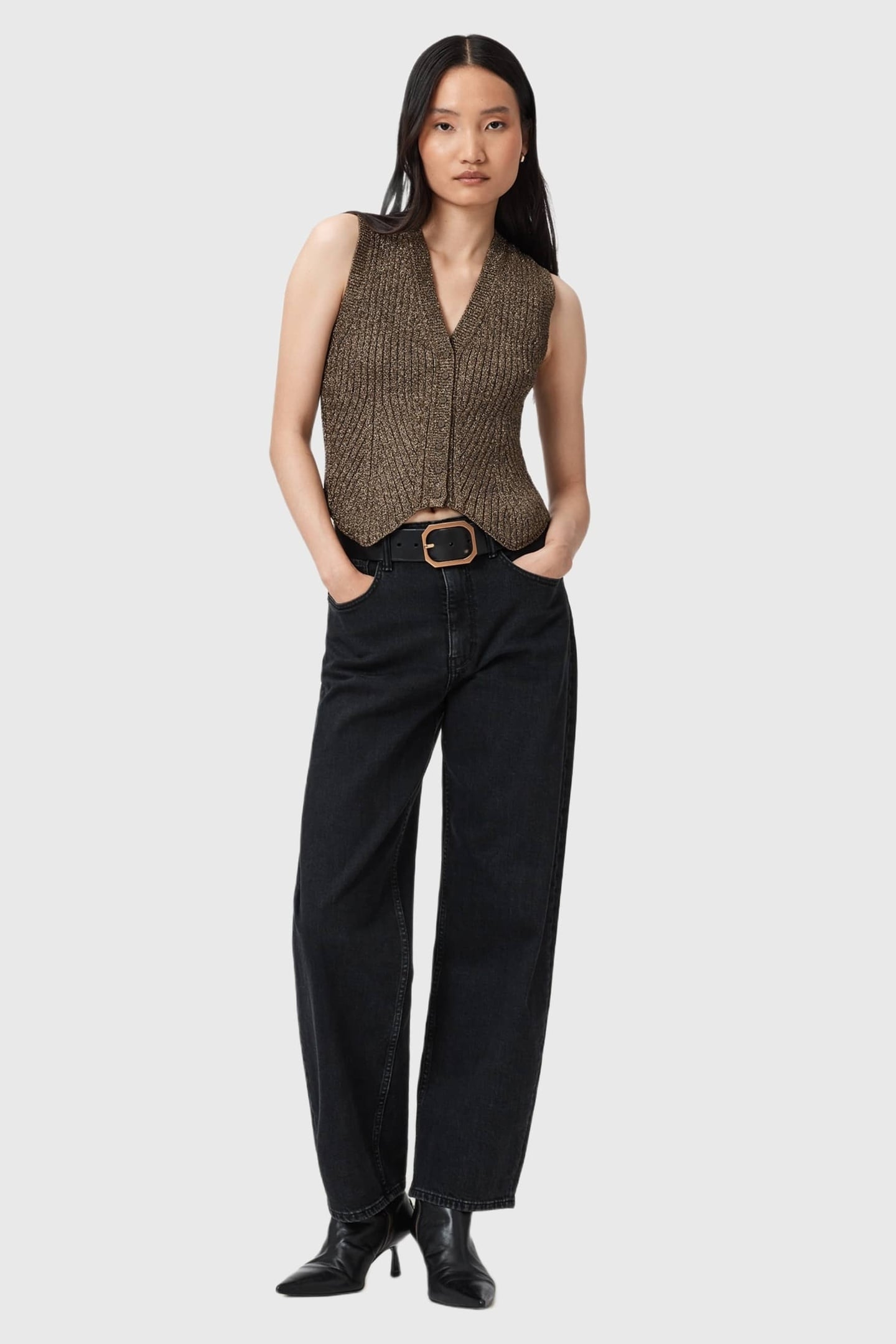 CRUZ SHINE WAISTCOAT BRONZE BROWN 2