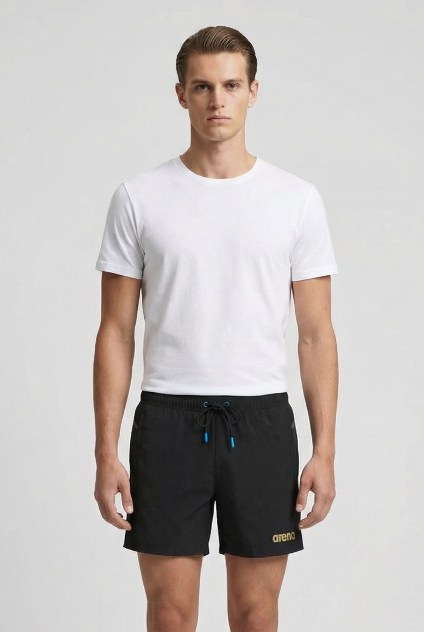 MEN'S ARENA PRO_FILE BEACH SHORT BLACK-ASPHALT-GOLD 1