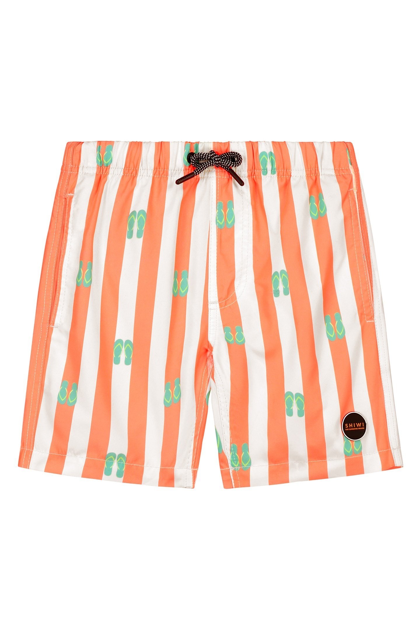 BOYS SWIM SHORTS FLIPFLOPS NEON ORANGE 1