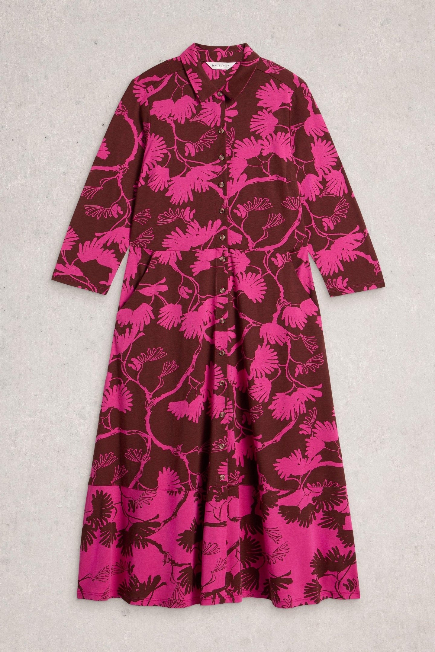 RUA JERSEY SHIRT DRESS PINK PRINT 3