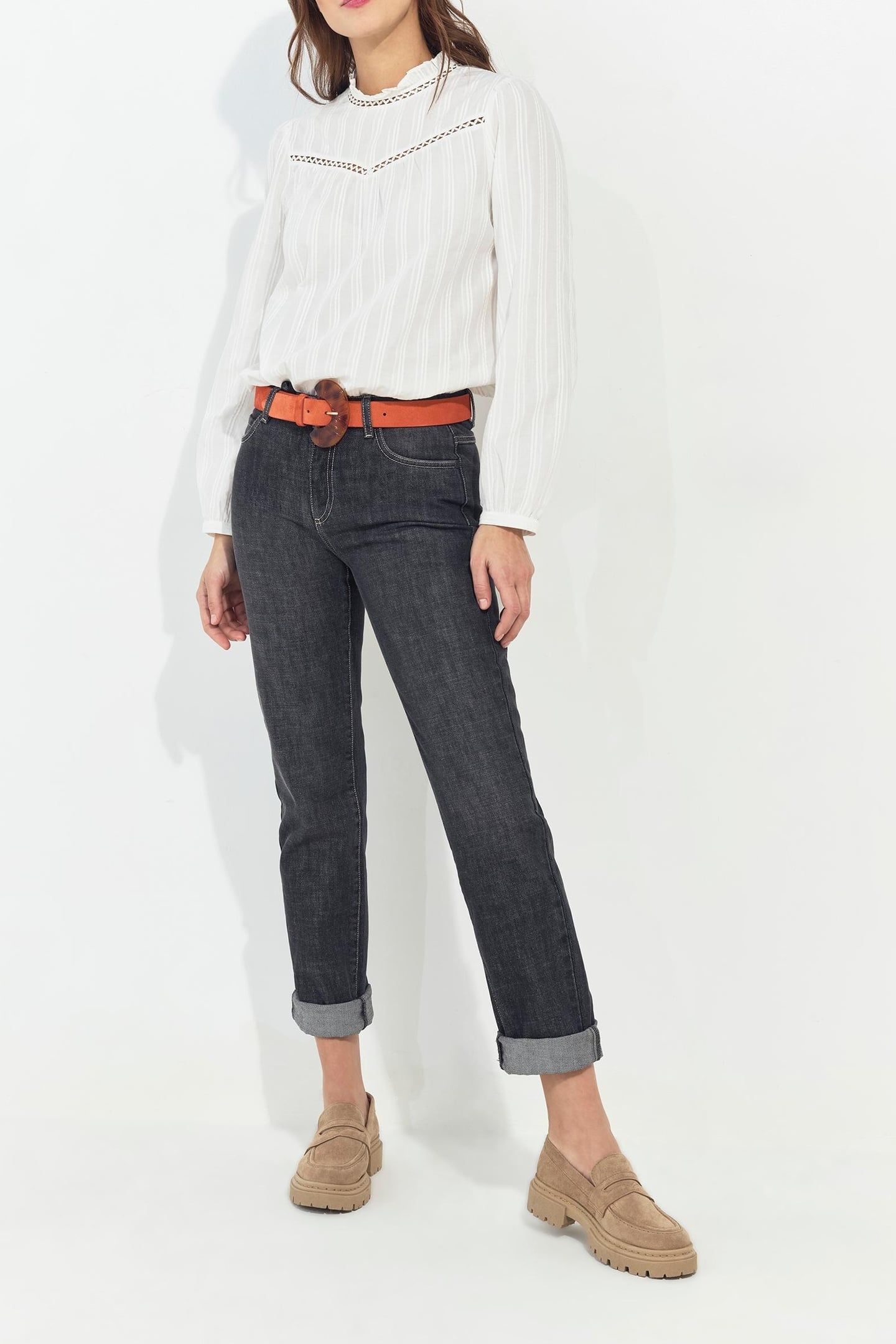 LE CARLA - WATERLESS GREY 7/8 STRAIGHT JEANS 2