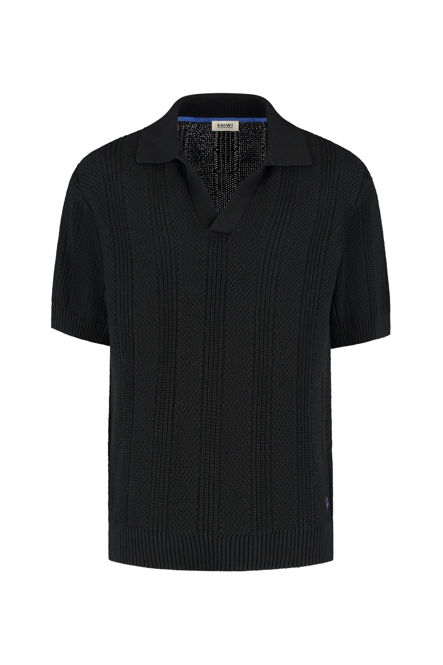 PITT KNITTED POLO SOLID BLACK 4