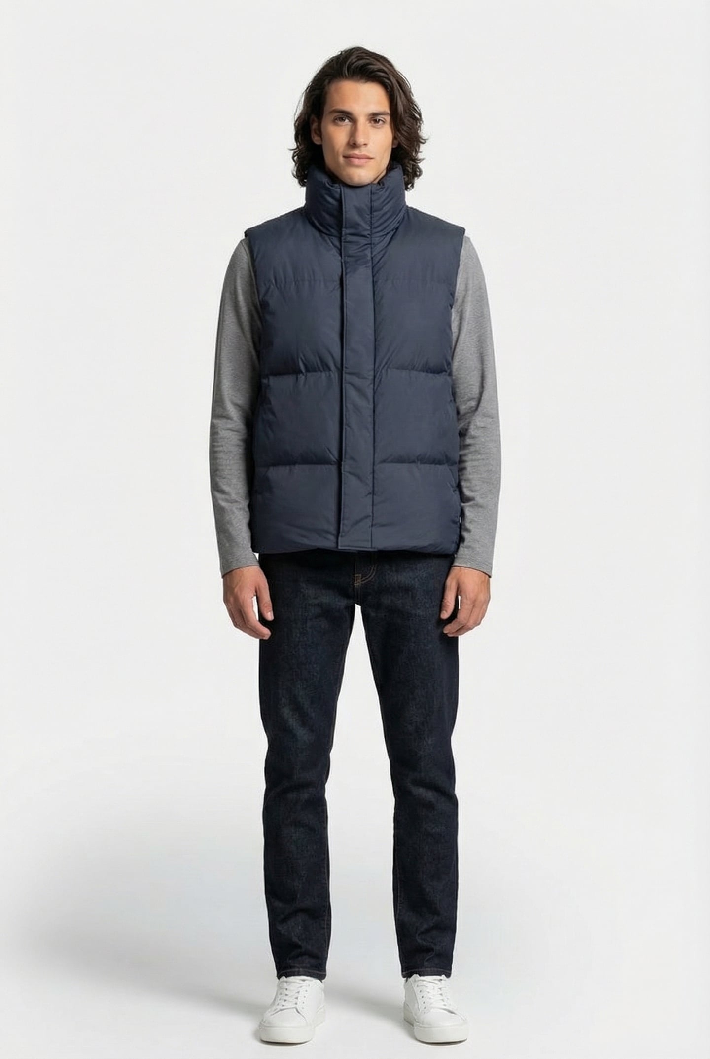 BOXY PUFFER VEST NAVY UNISEX 4