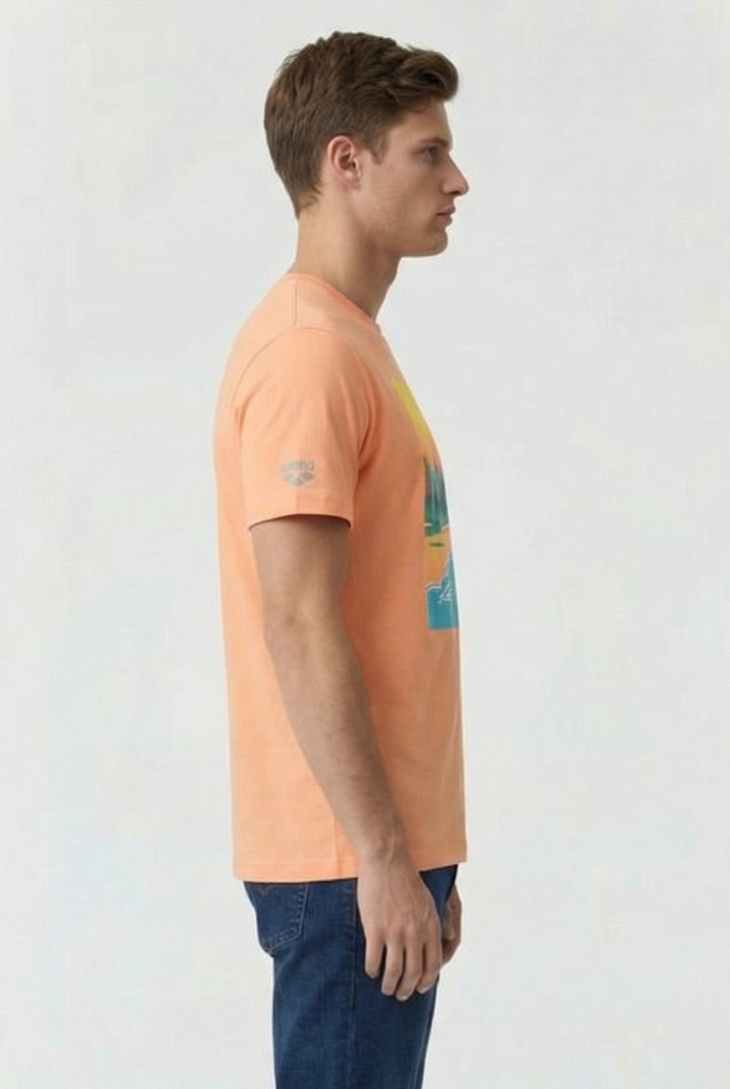 MEN'S T-SHIRT SOLID COTTON LIGHT NESPOLA-SUNSET 3