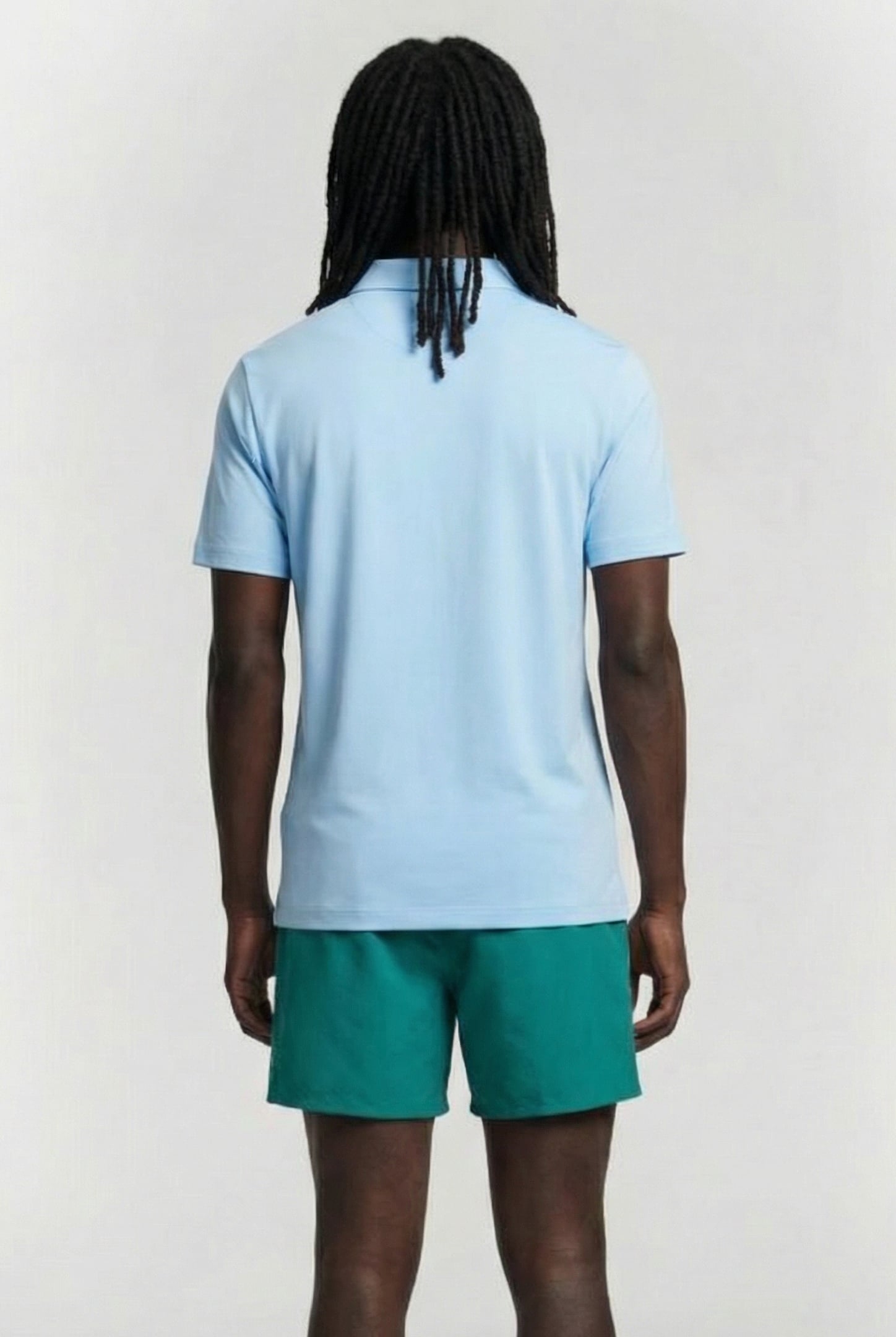 MEN'S POLOSHIRT SOLID AQUA-NAVY 2