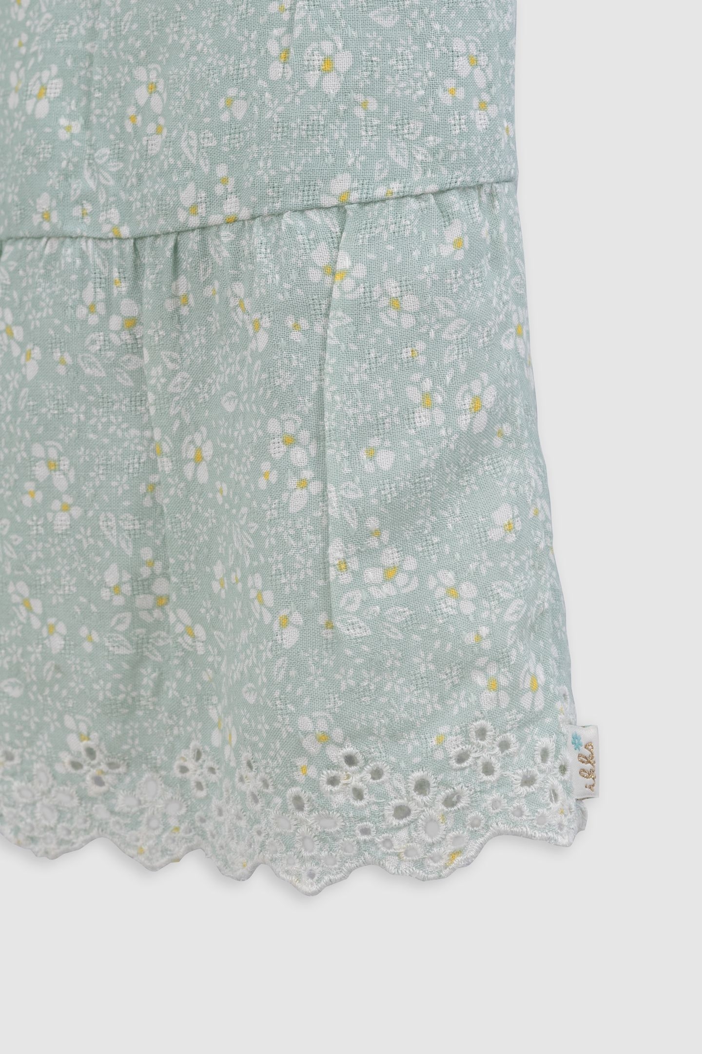 WATER GREEN FLORAL PRINT LONG DRESS 4