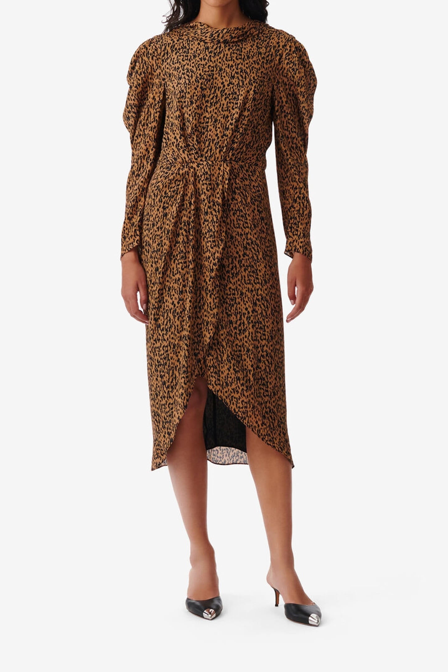 ELYANE DRESS BLACK/CAMEL 1