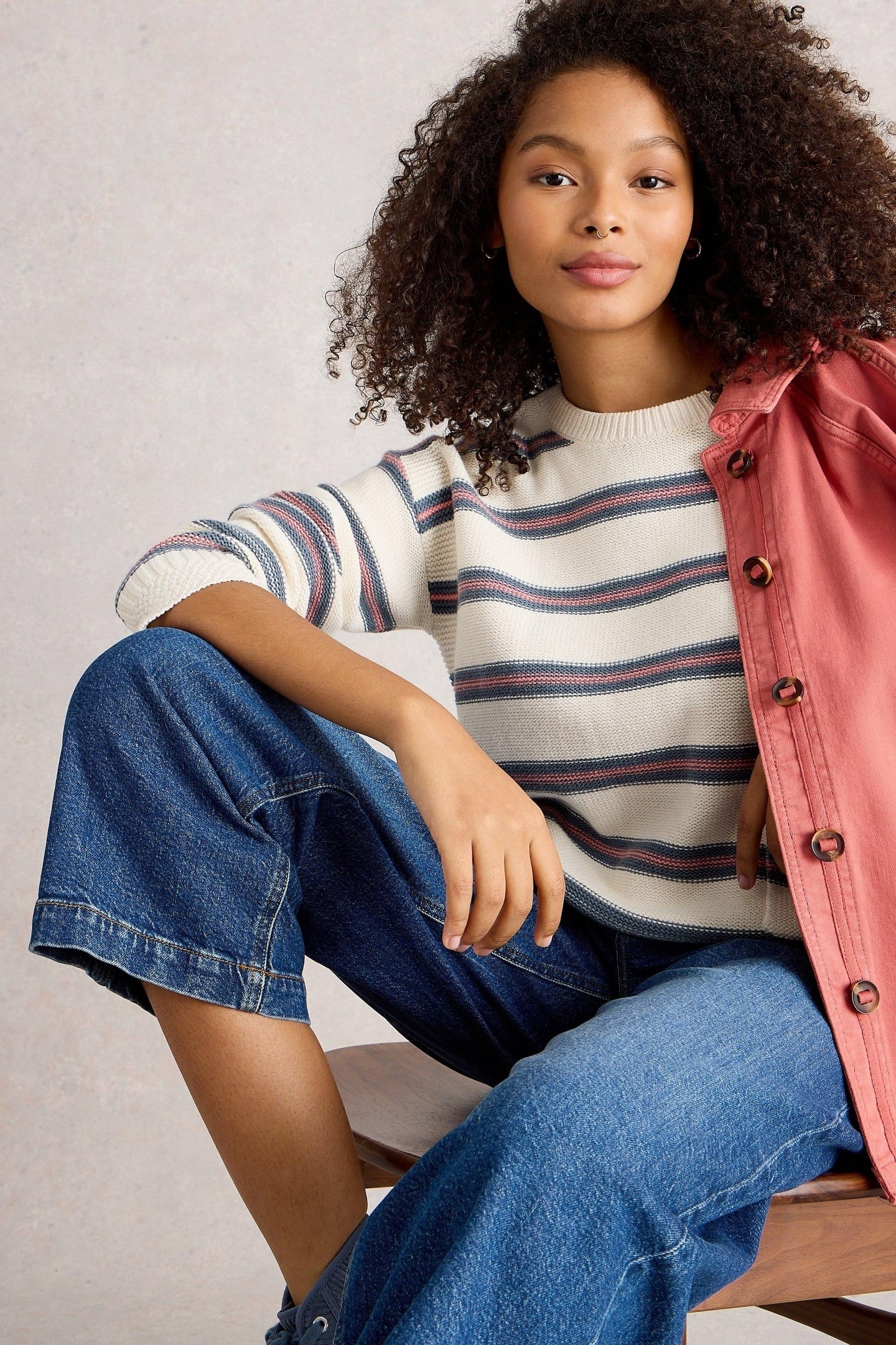 VICTORIA STRIPE JUMPER IVORY MULTI 5