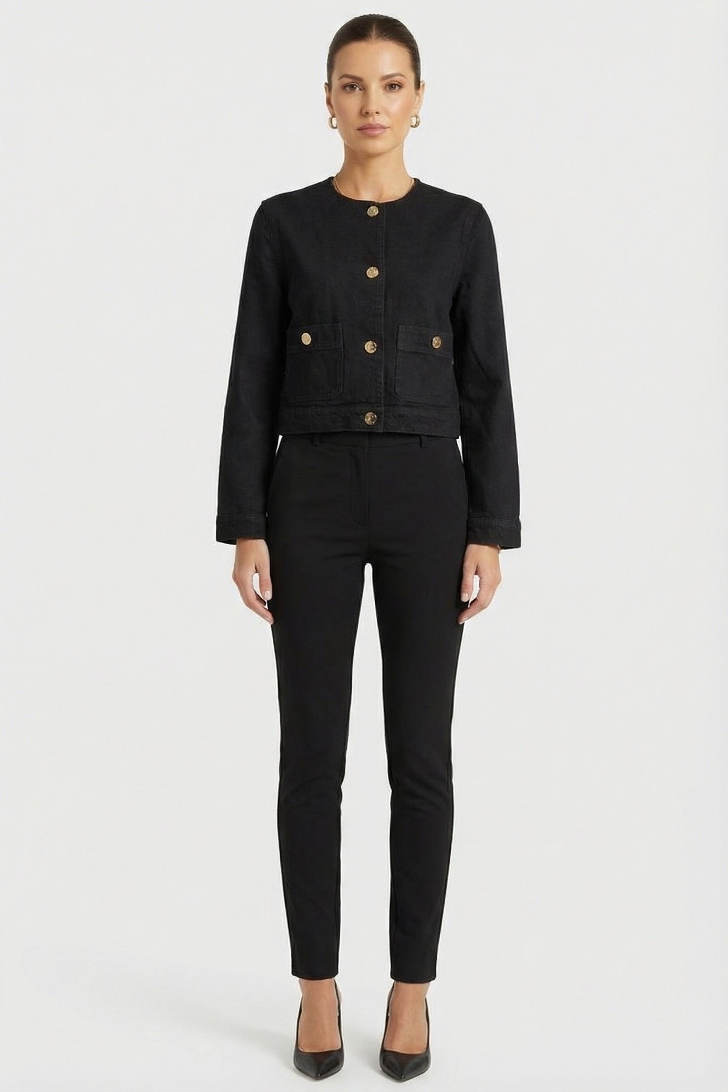 DENIM LADY JACKET BLACK 1