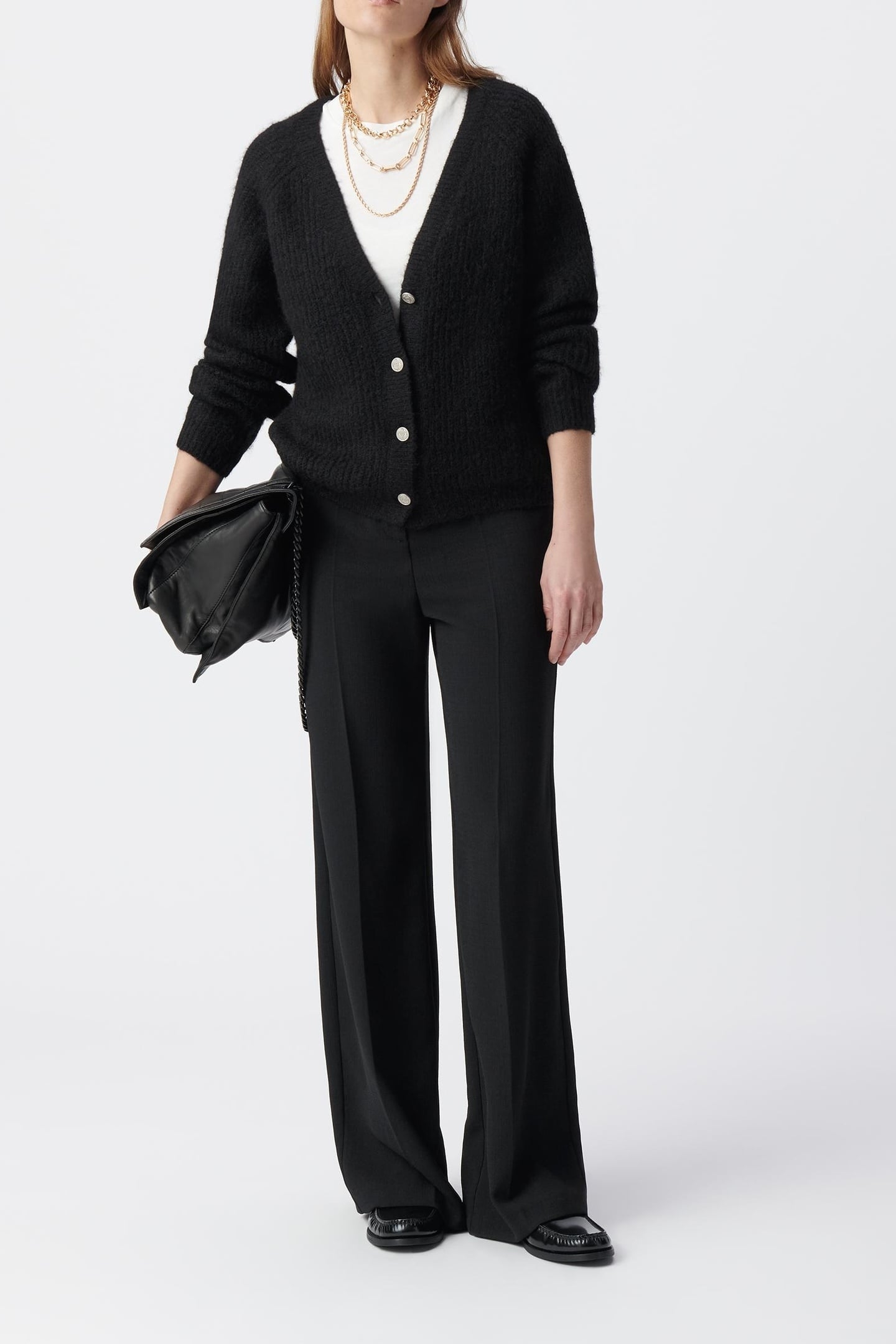 BLACK OVERSIZED KNIT CARDIGAN 1