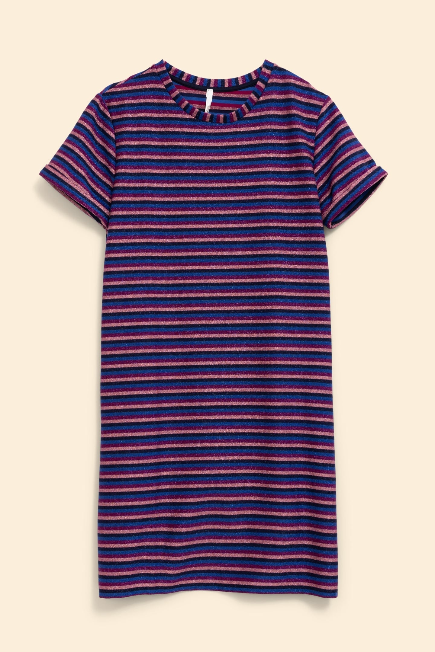 PURPLE STRIPED LUREX MULTICO DRESS VIOLINE 7