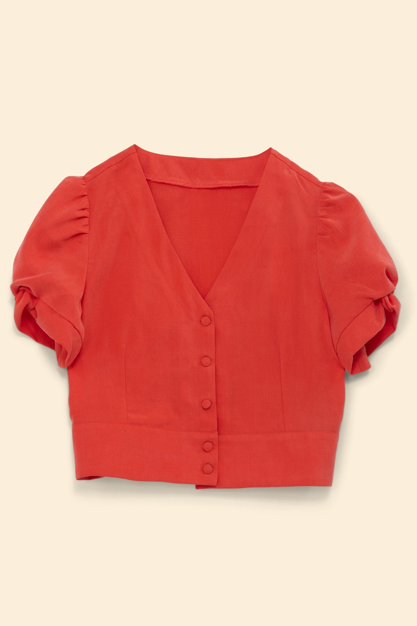 RED BUTTONED CROPPED TOP CURRANT 3