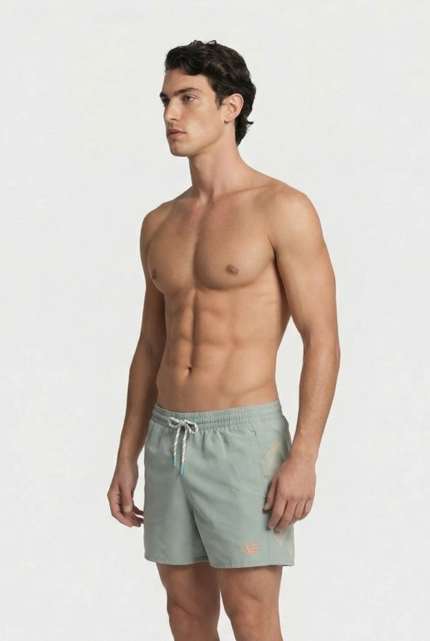 MEN'S ARENA PRO_FILE BEACH SHORT LOGO JADE-SALMON PINK 3