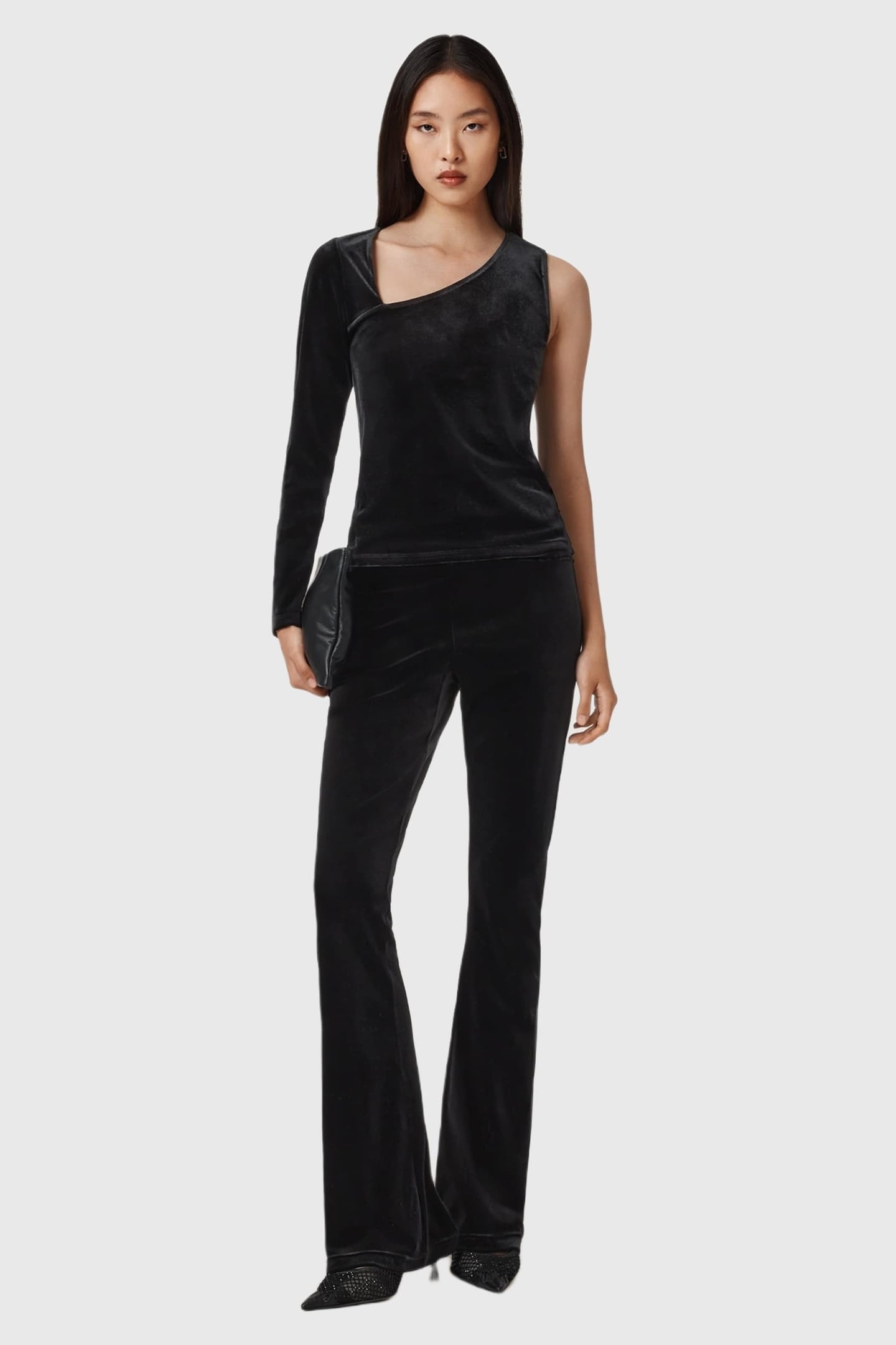 ZANNI FLARE TROUSER VELVET BLACK 3