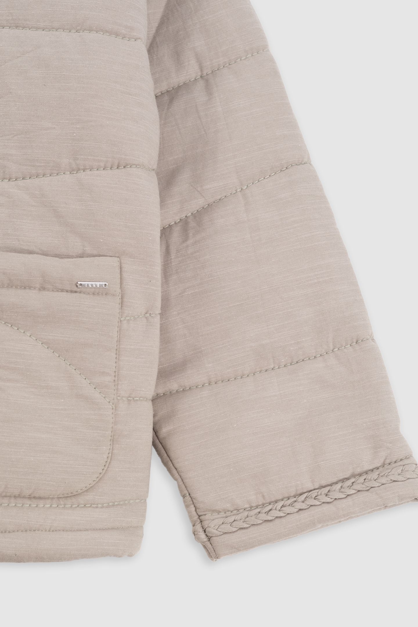 KHAKI QUILTED JACKET WITH MAXI BACK EMBROIDERY 5