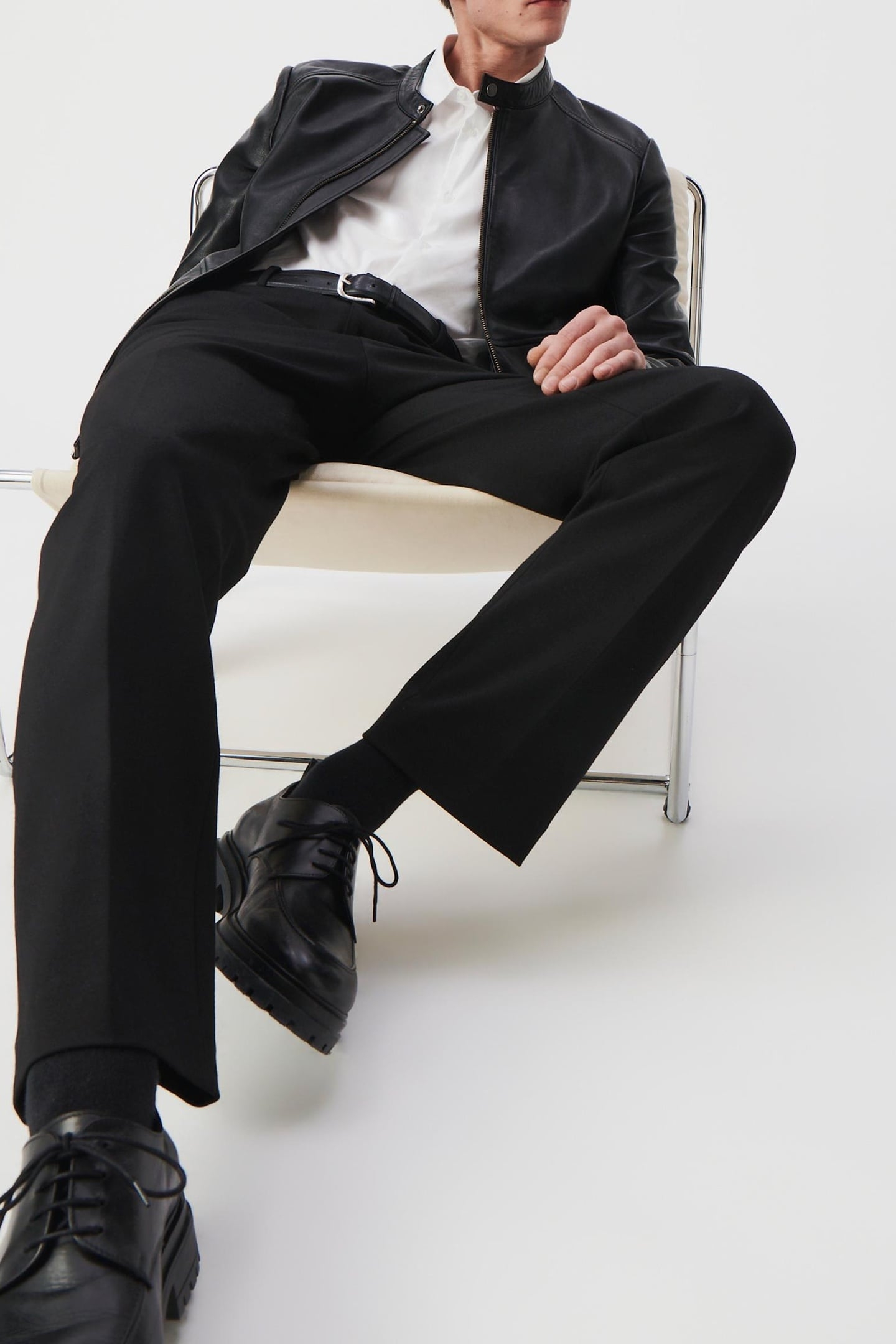 BLACK MILANO KNIT STRAIGHT SUIT TROUSERS 2