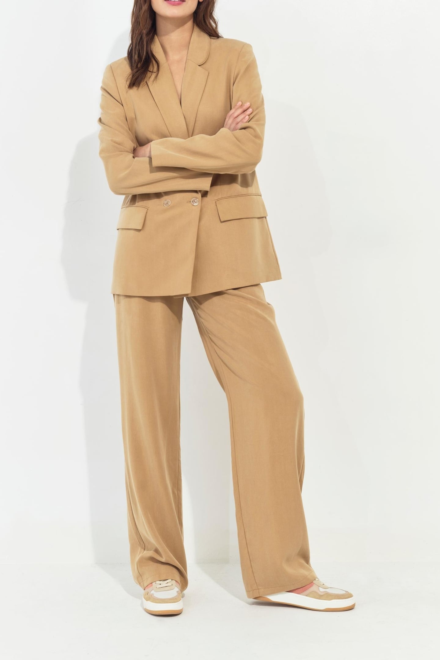 PALMA - WIDE BEIGE SUIT TROUSERS 2