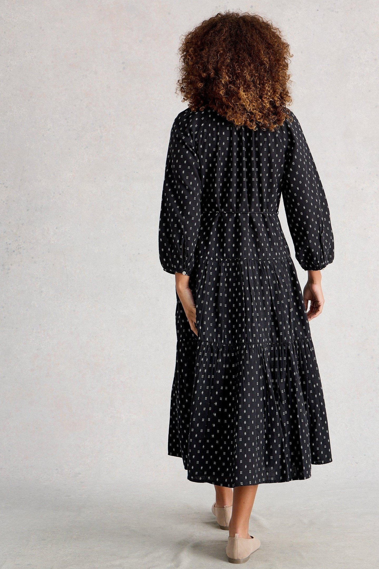 GINA MIDI DRESS BLACK MULTI 2