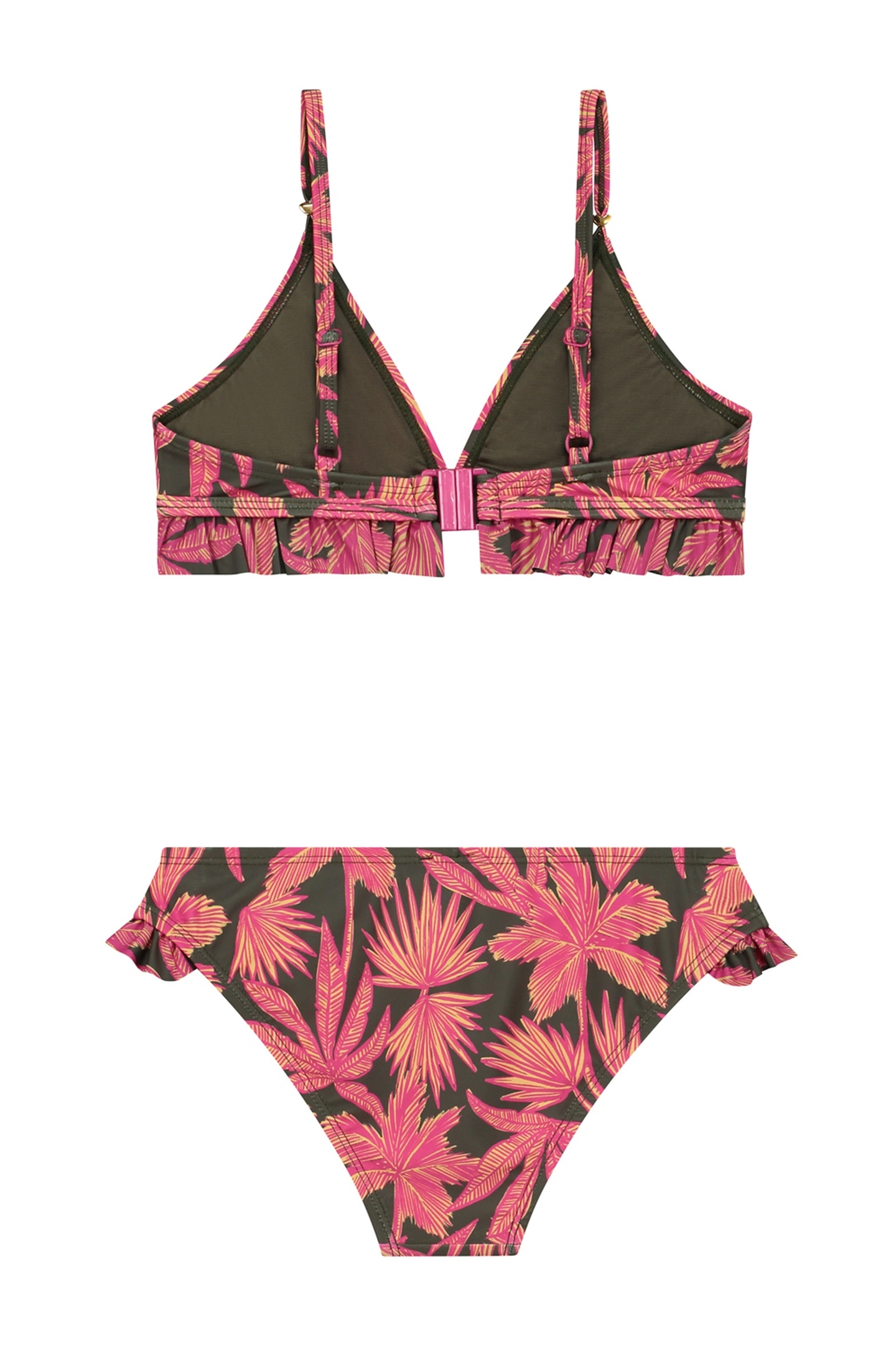 GIRLS ROSIE BIKINI SET PALM LEAVES FOREST GREEN LEAVES 2