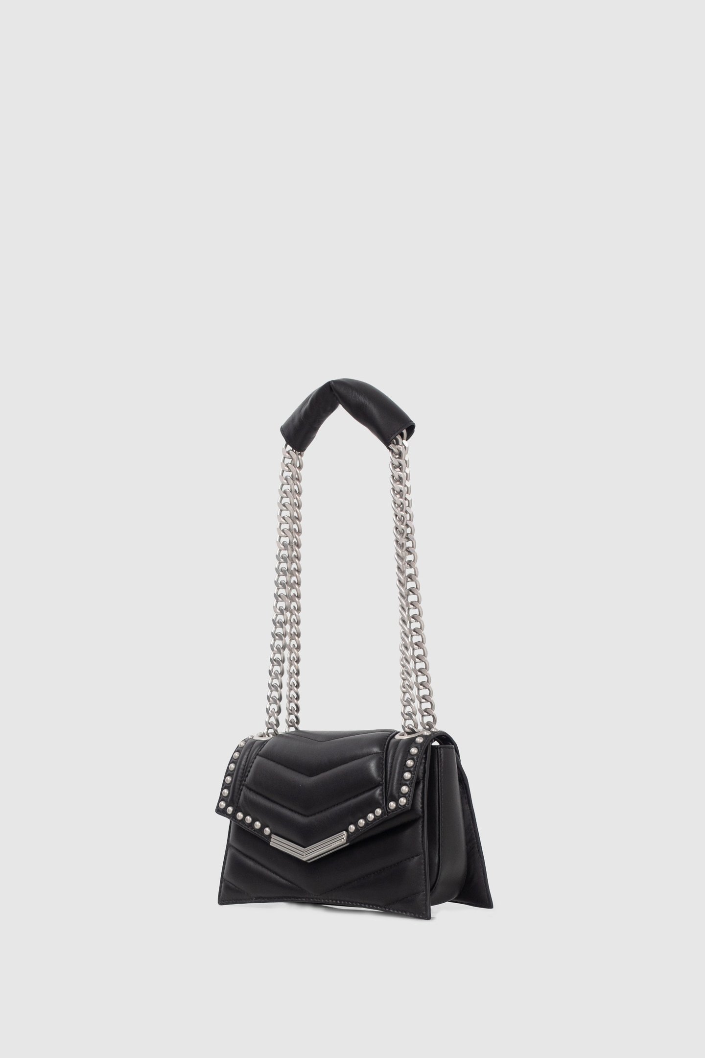 BLACK STUDDED LEATHER THE 1 ROCK BAG SIZE S 6