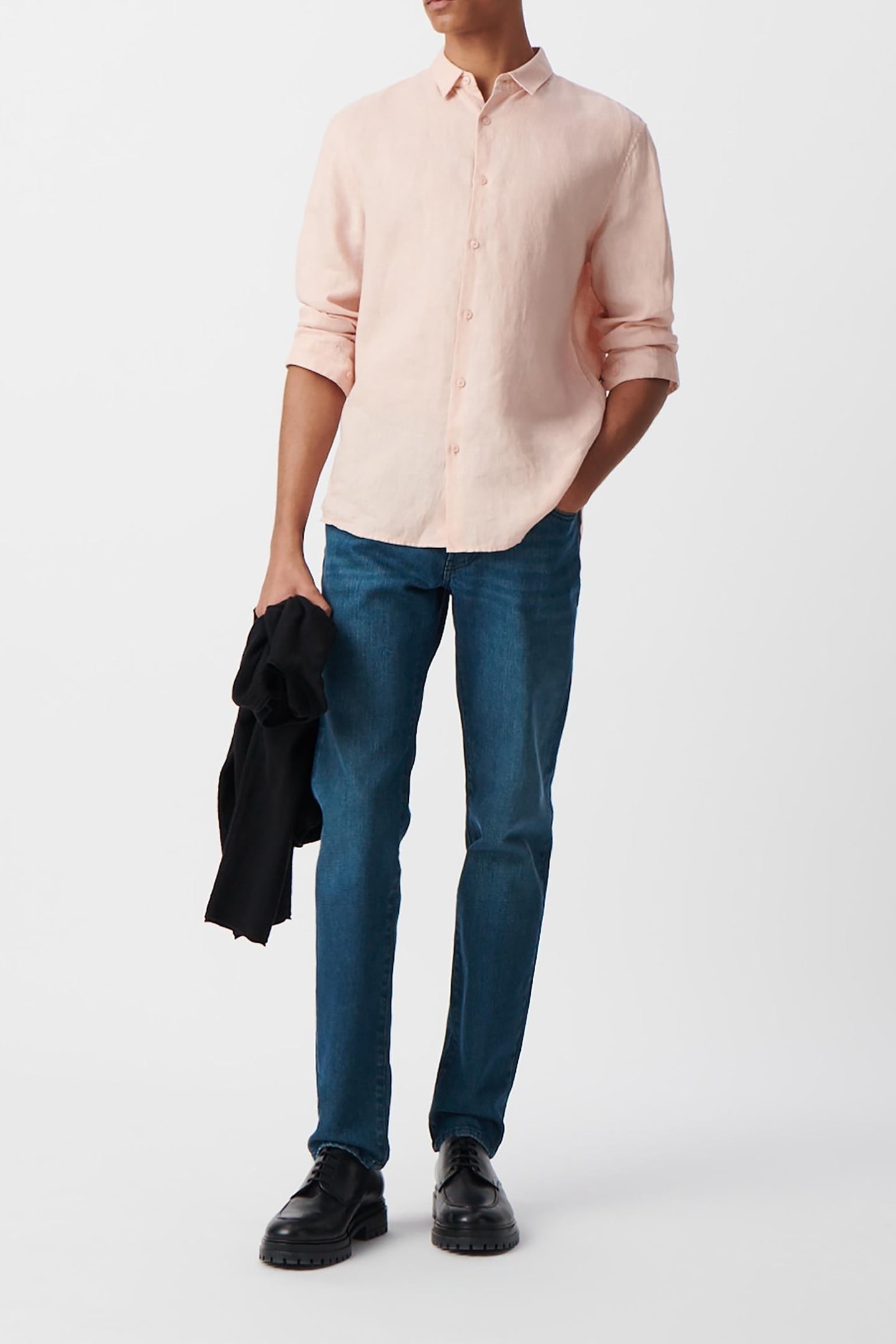 PINK LINEN SLIM SHIRT 1