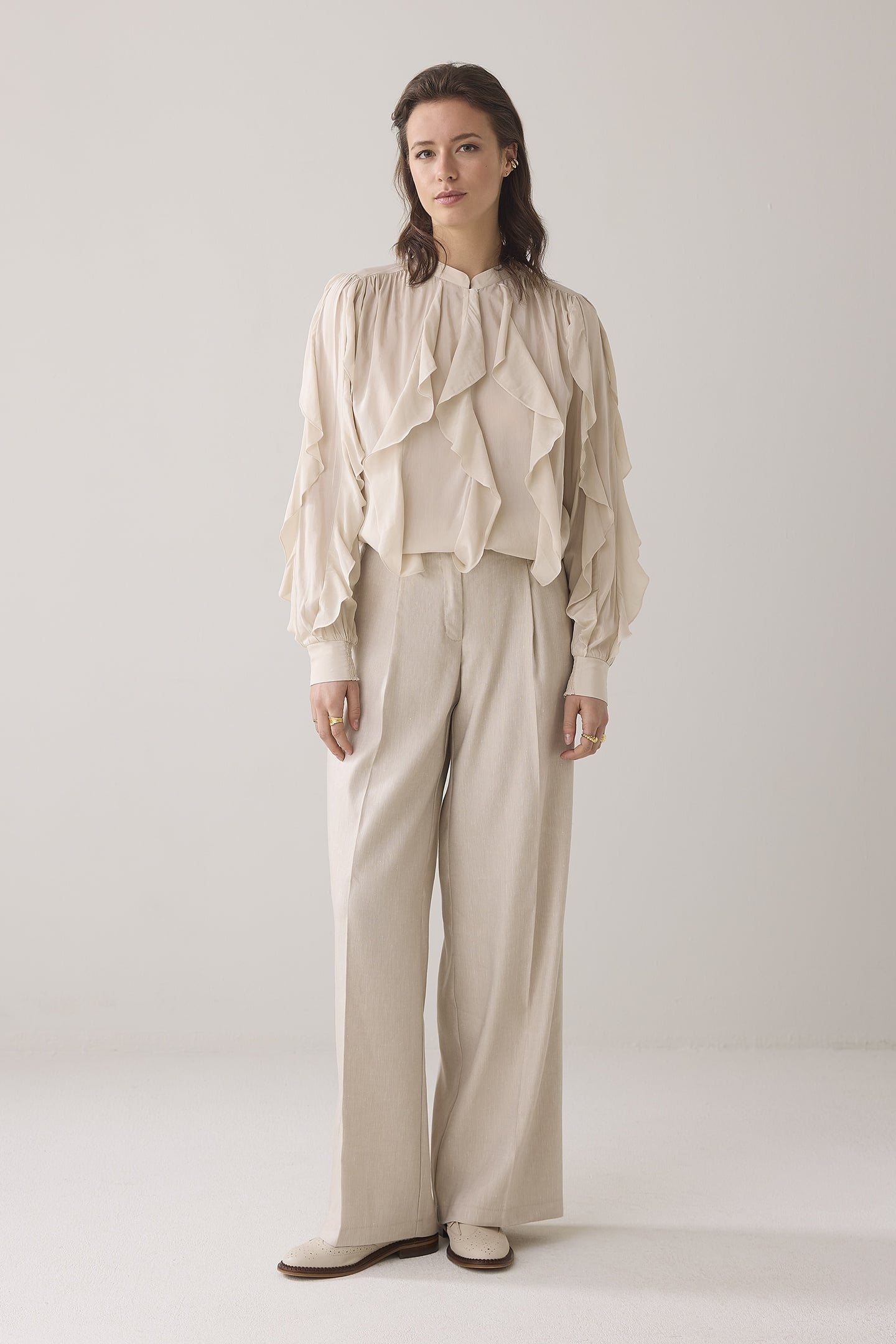 TOP COTTON VISCOSE PEBBLE BEIGE 1