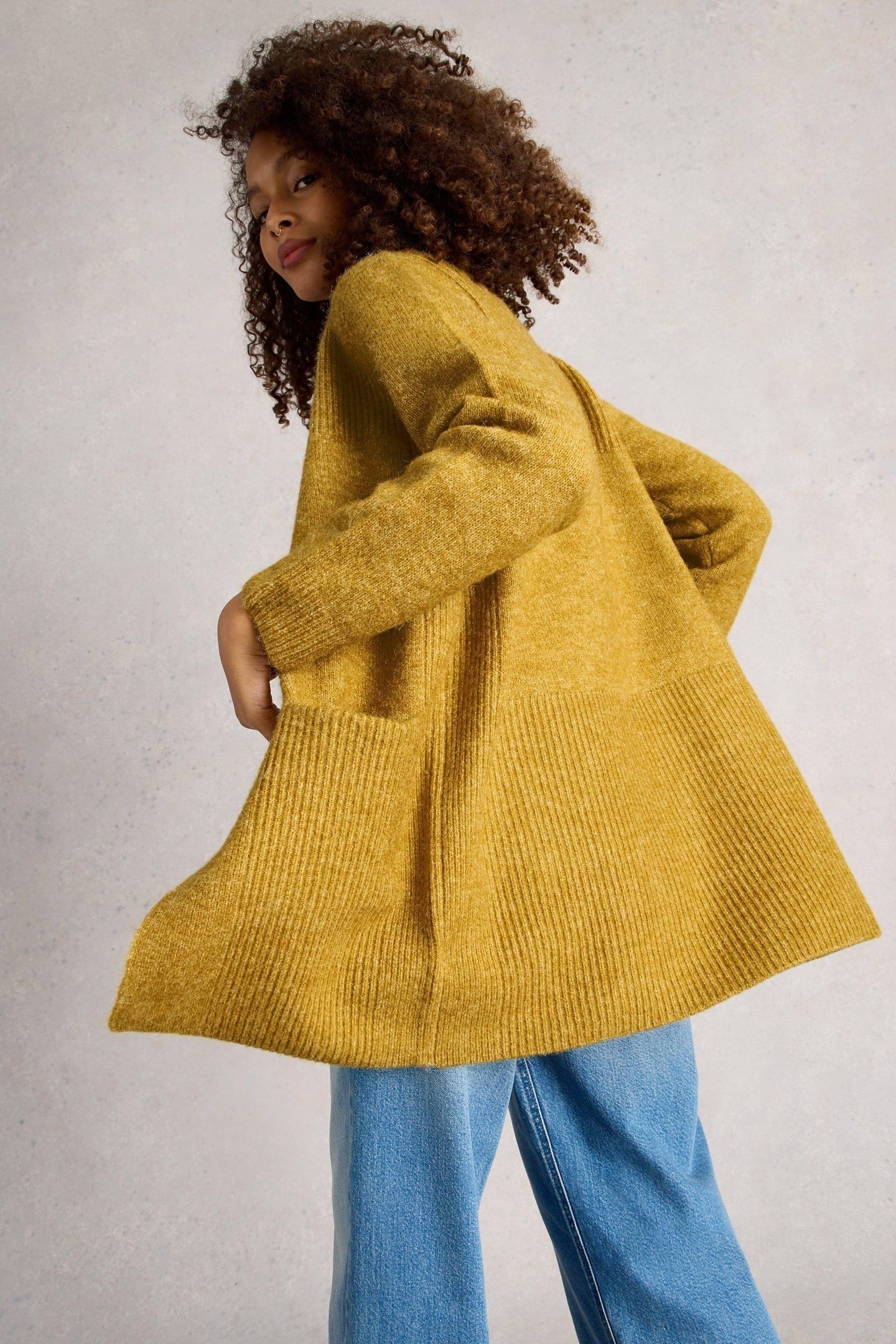 ERIN LONG LINE CARDI MID CHARTREUSE 5