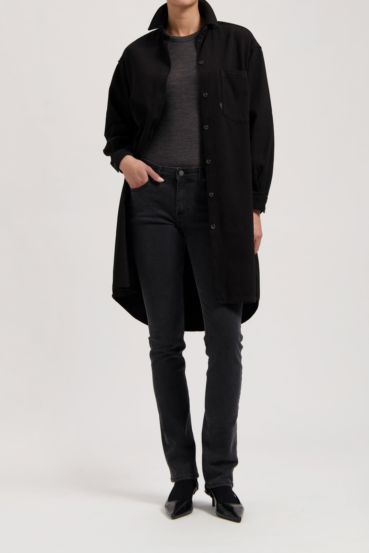 ELLA DENIM DRESS BLACK DIP 1