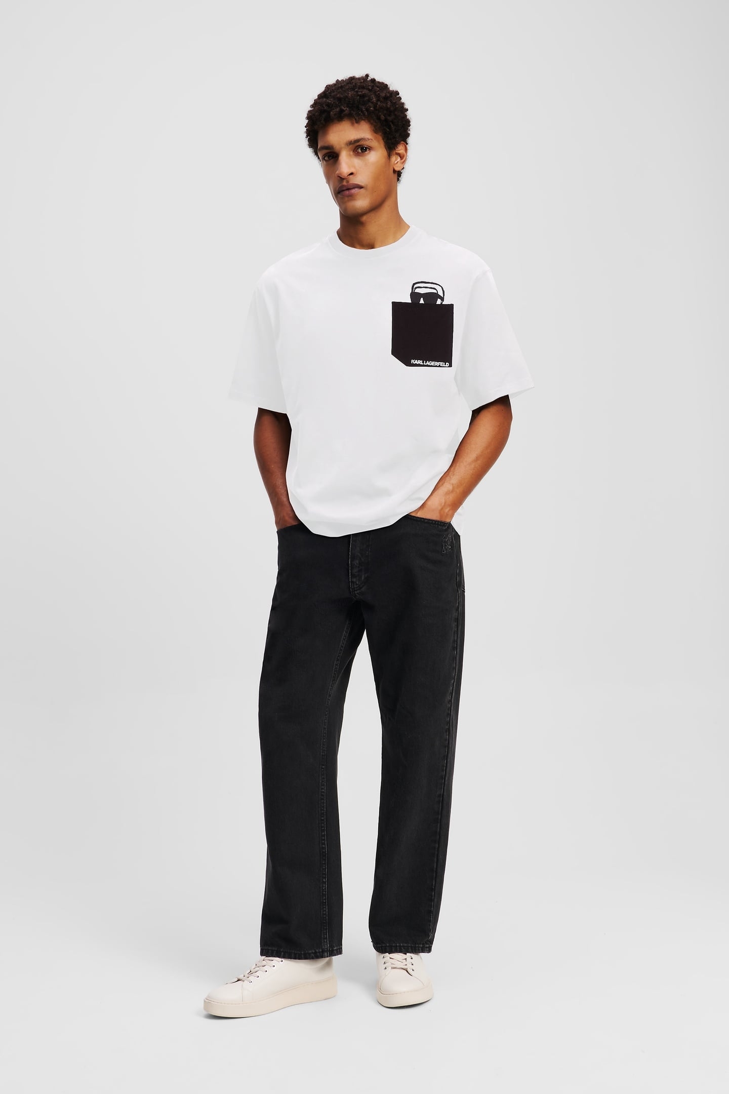 WHITE IKON OUTLINE POCKET T-SHIRT 3