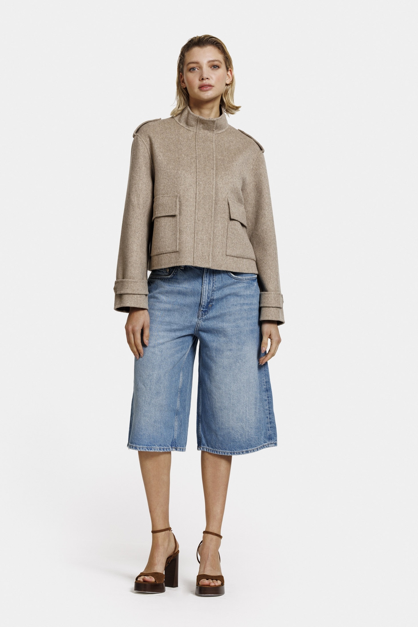 BEVERLY JACKET D BEIGE MELANGE 1