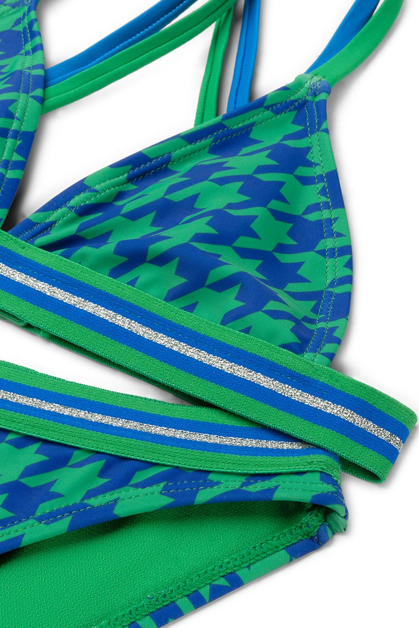 GIRLS LUNA BIKINI SET PIED DE POULE OCEAN BLUE CHECK 3