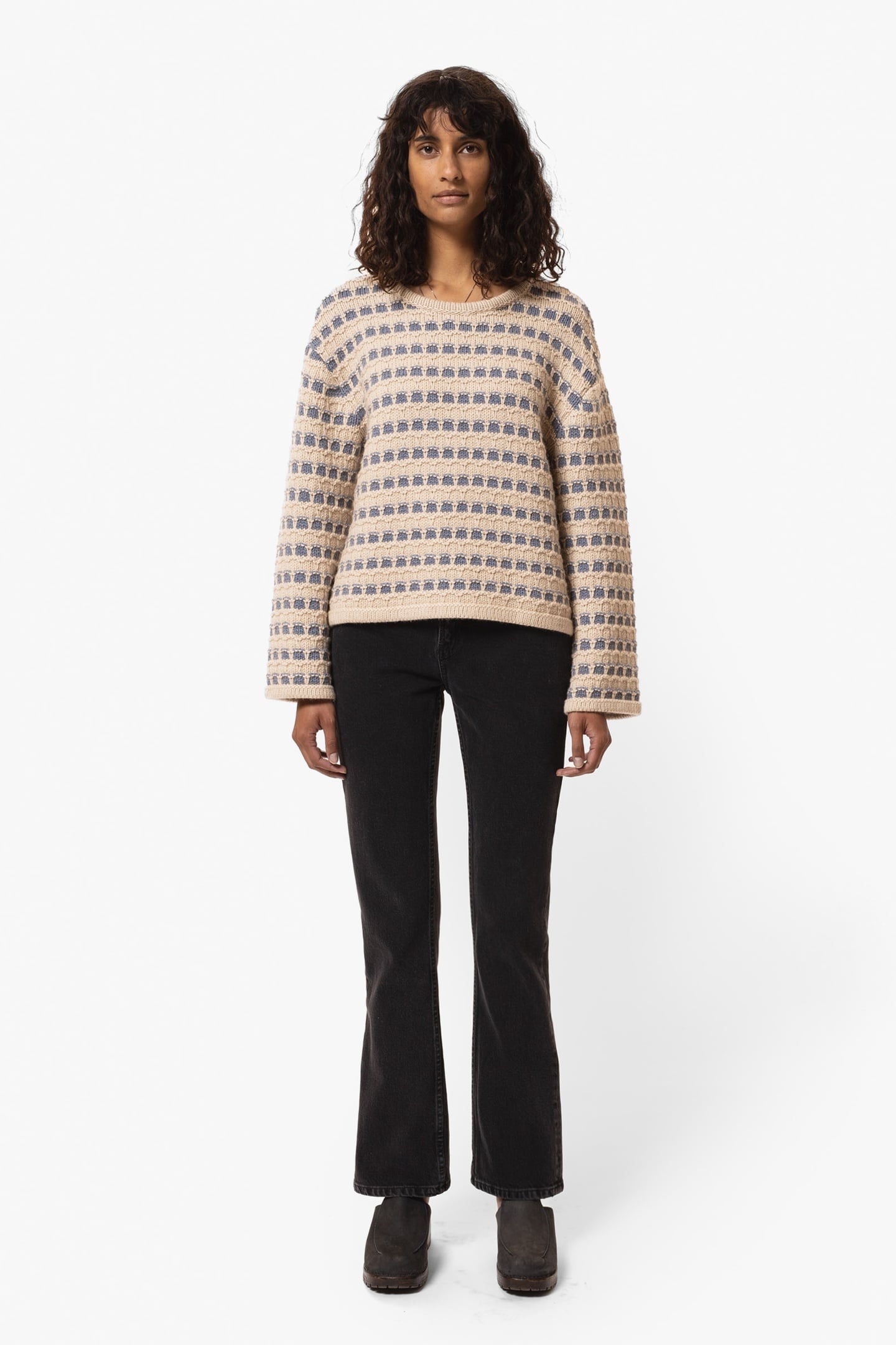 GERD STRIPED KNIT SWEATER BLUE 1