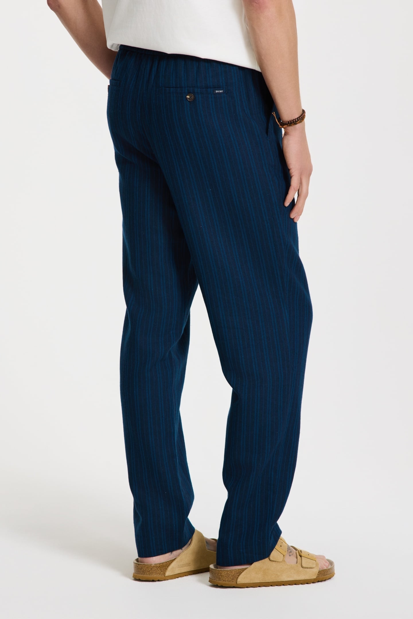 LENNY LINEN TROUSERS YARN DYE STRIPES BLUE DARK NAVY STRIPES 5